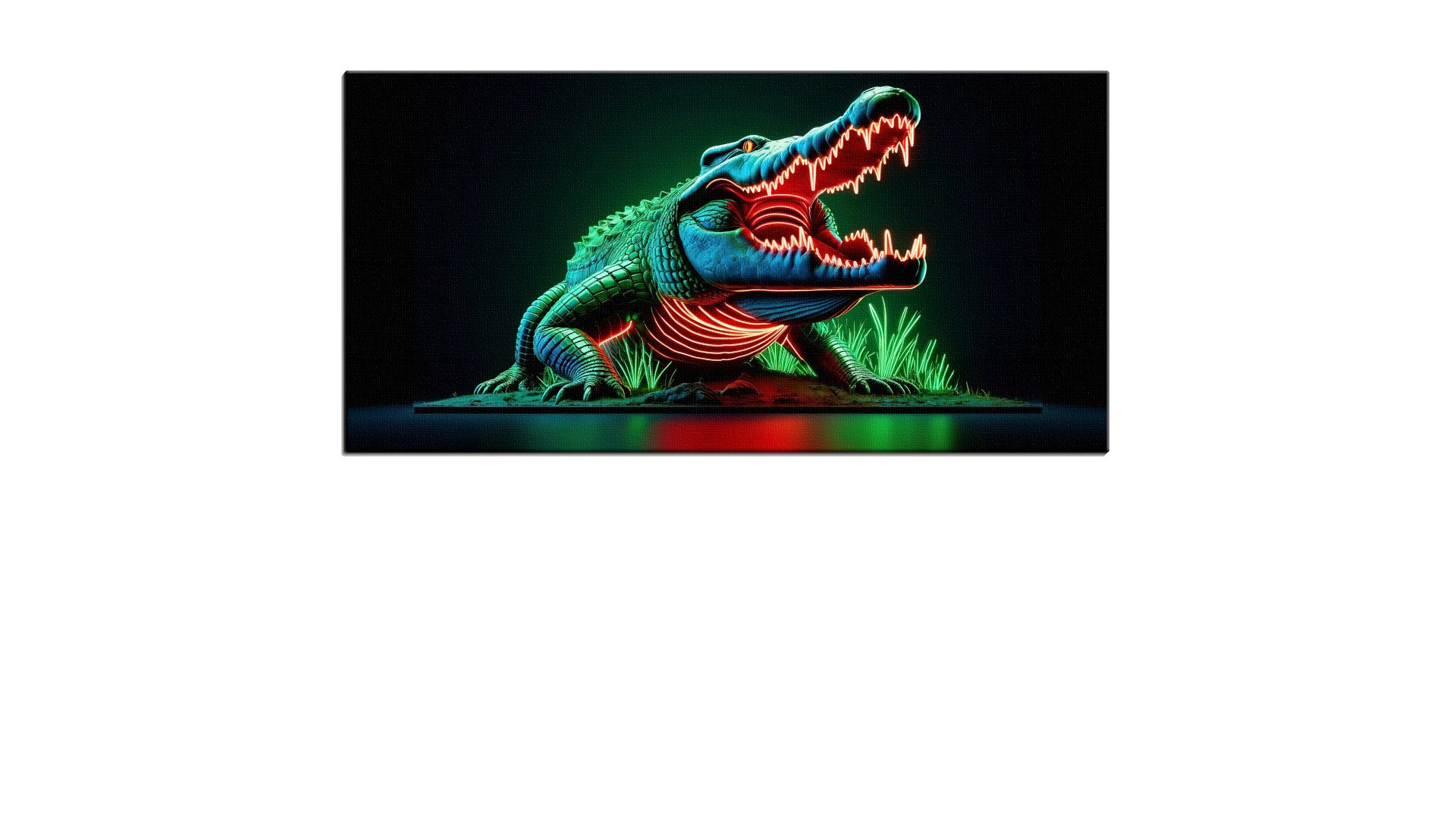 Neon Crocodile in Water