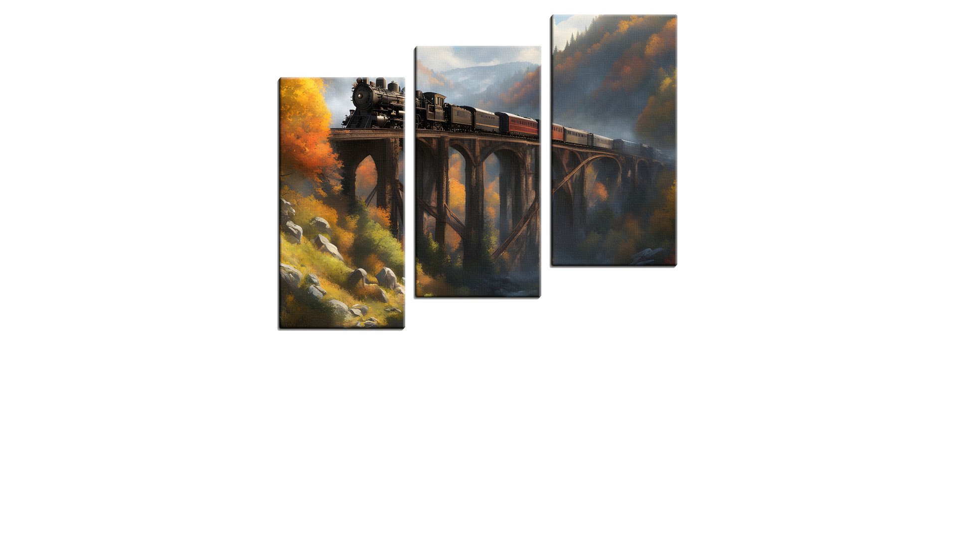 Steam Locomotive on a Steel Bridge
