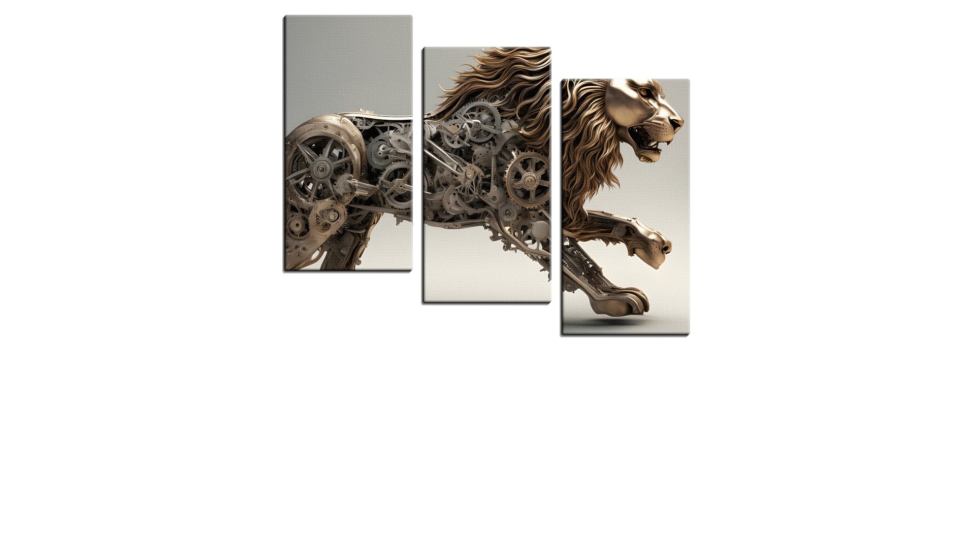 Lone Mechanical Lion baring its teeth
