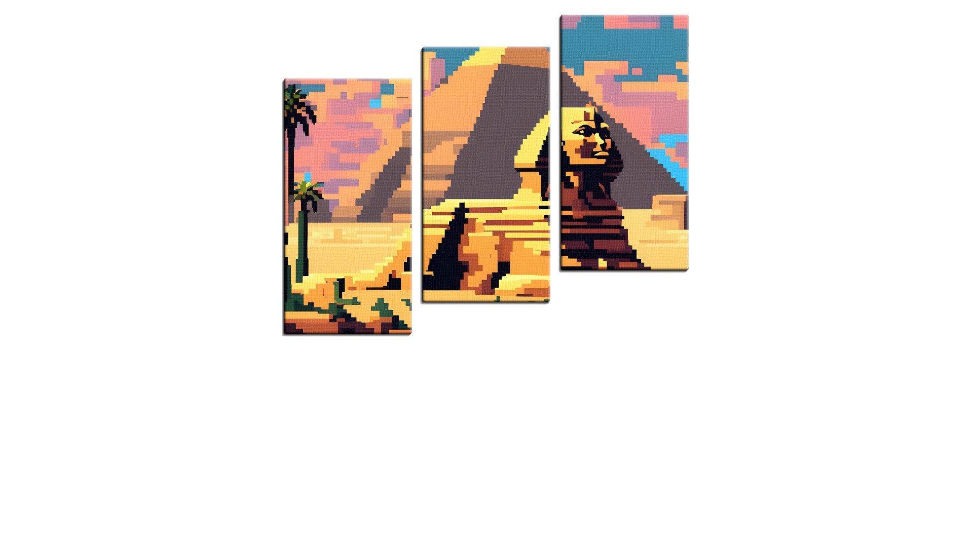 Pixelated Sphinx by the Pyramids