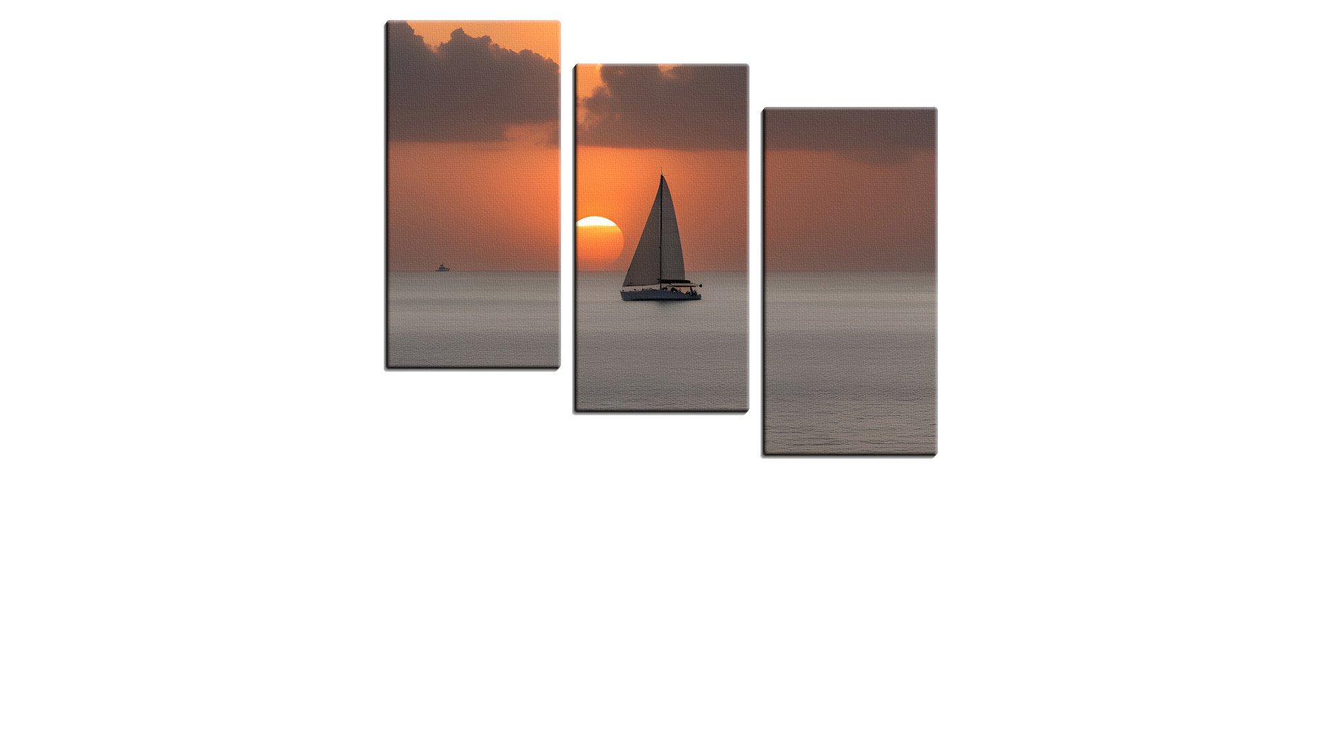 Setting Sun and a Lone Yacht