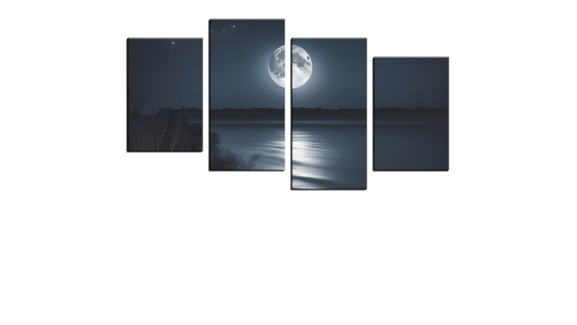 Silent Moon Descending over a Calm Lake