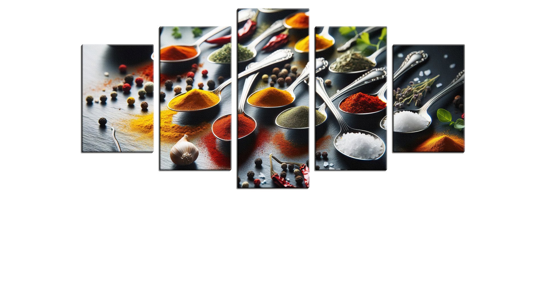 Set of Spoons with Herbs and Spices