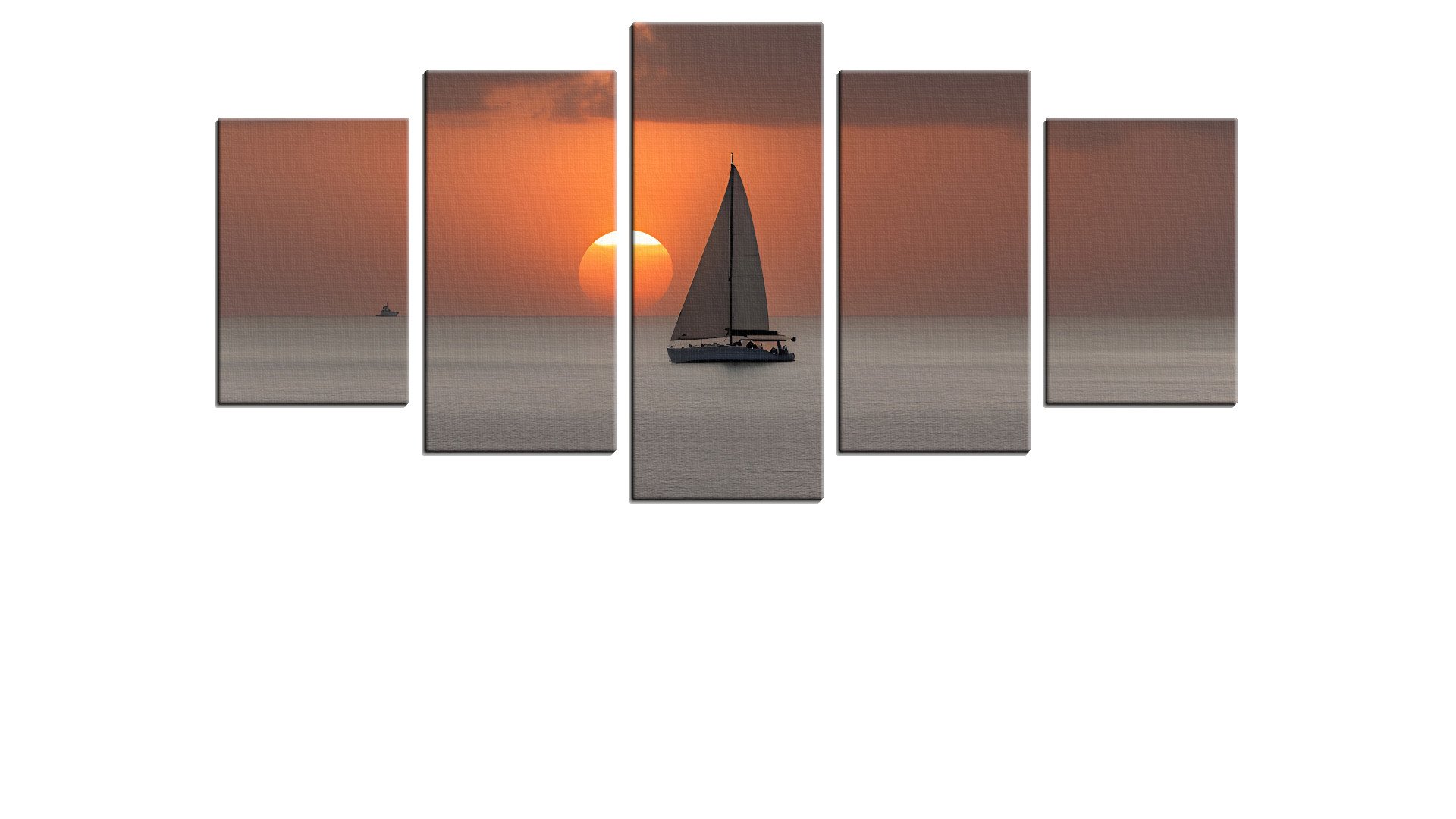 Setting Sun and a Lone Yacht