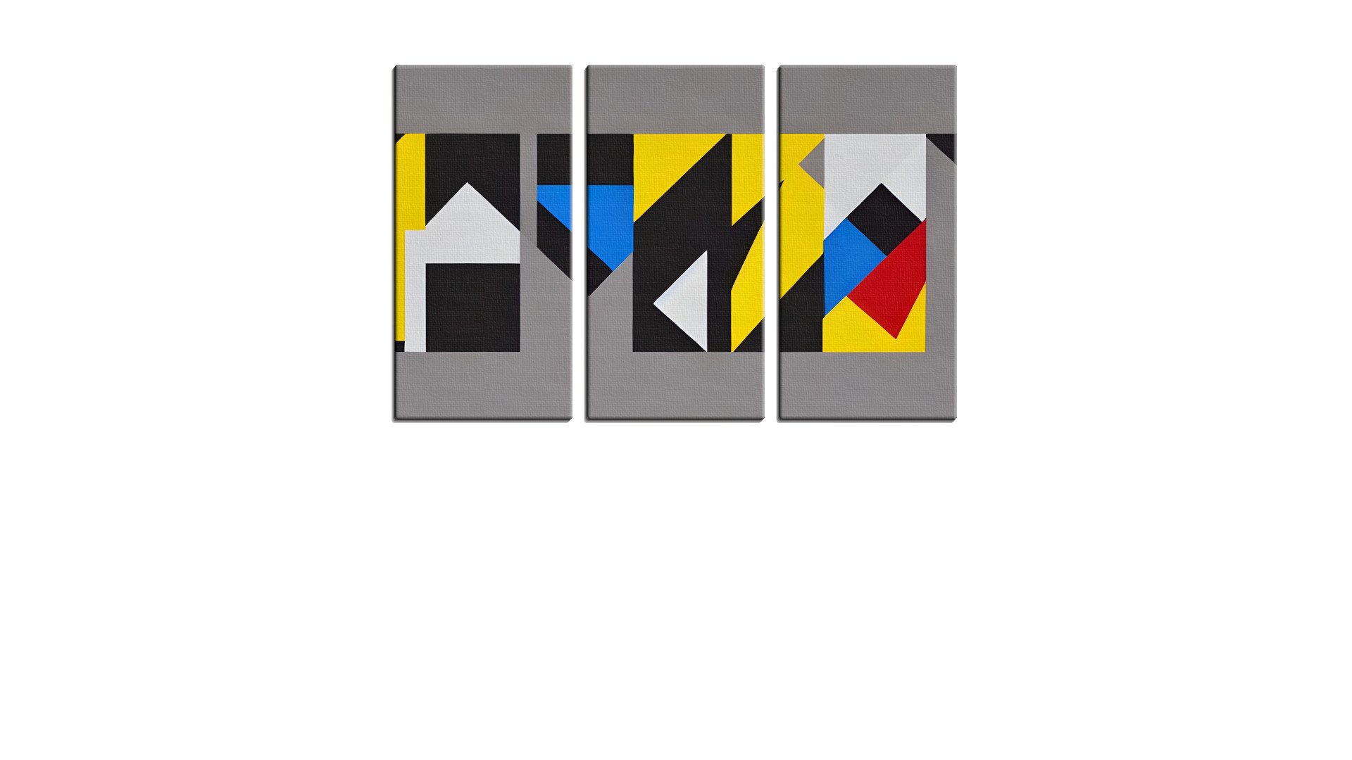 Row of Geometric Totems on Grey