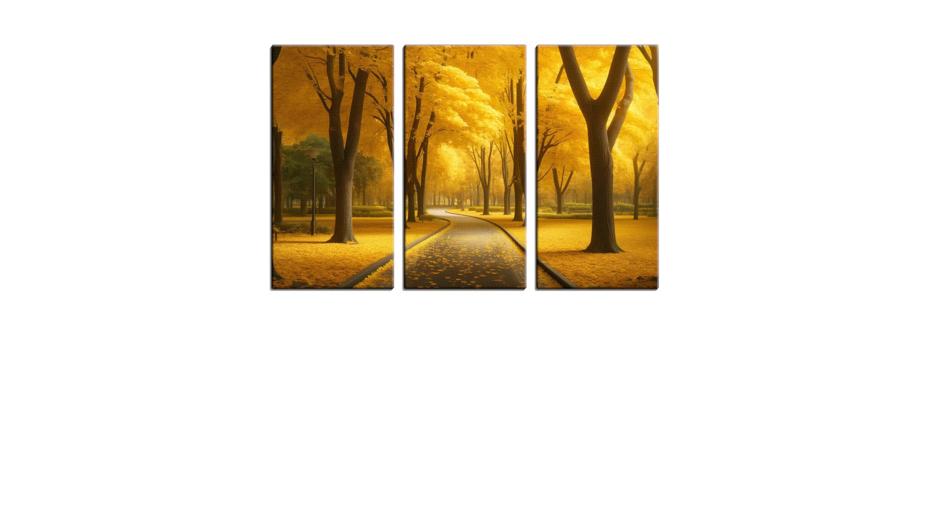 Tranquil Row Of Trees in Autumn