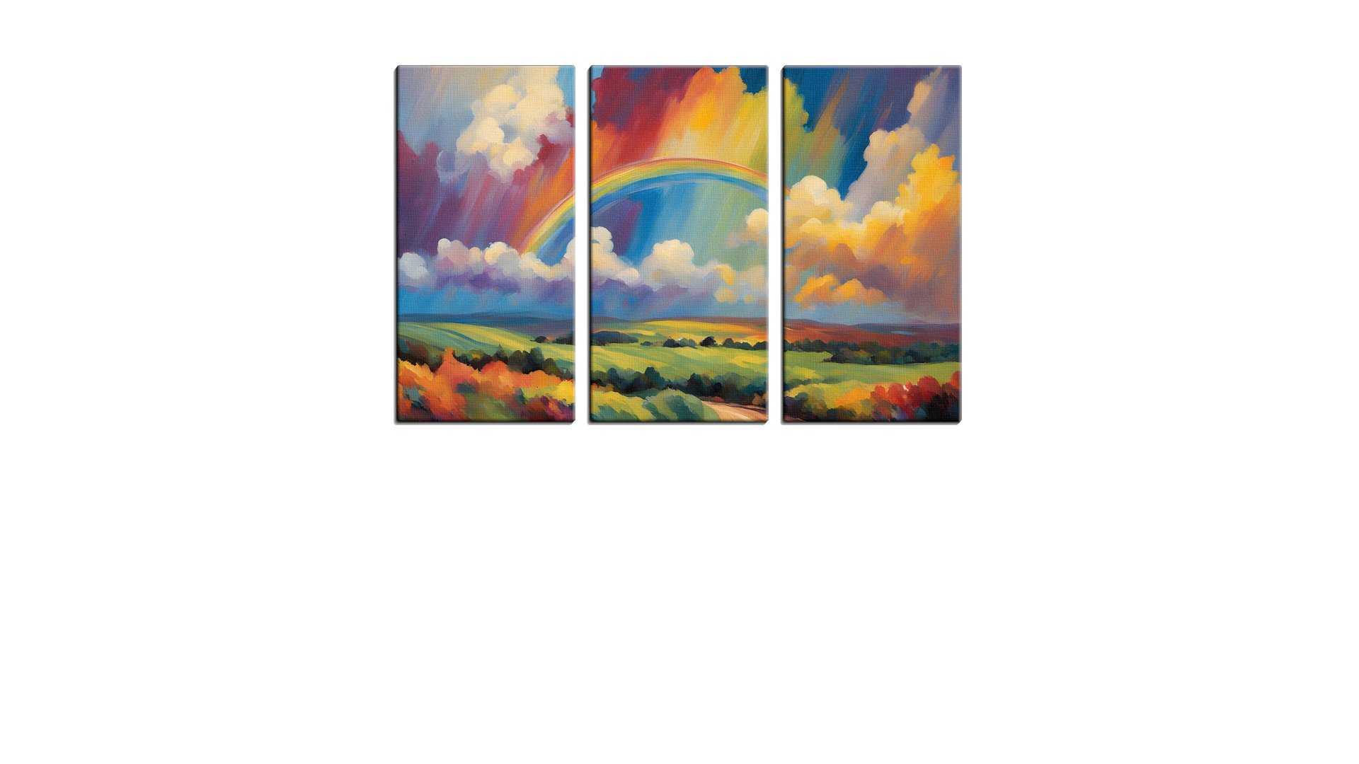 Painted Rainbow over a Country Road