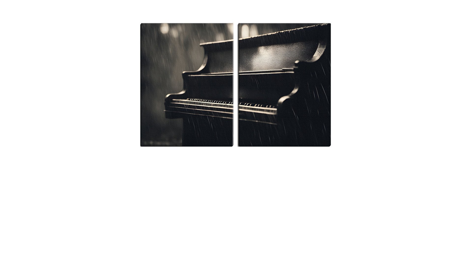 Black Piano getting Soaked in the Rain