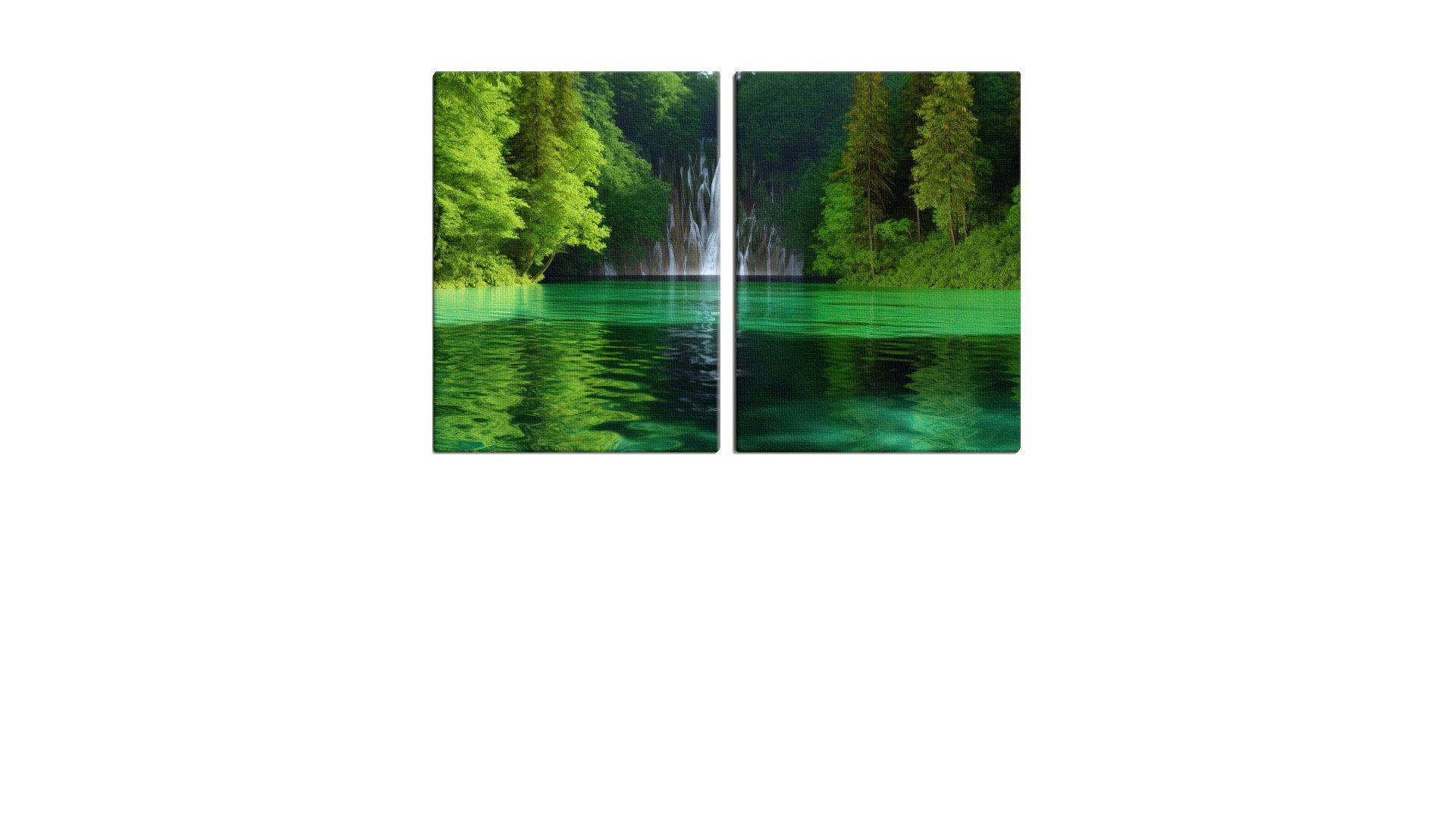 Beautiful Waterfall over a Green River