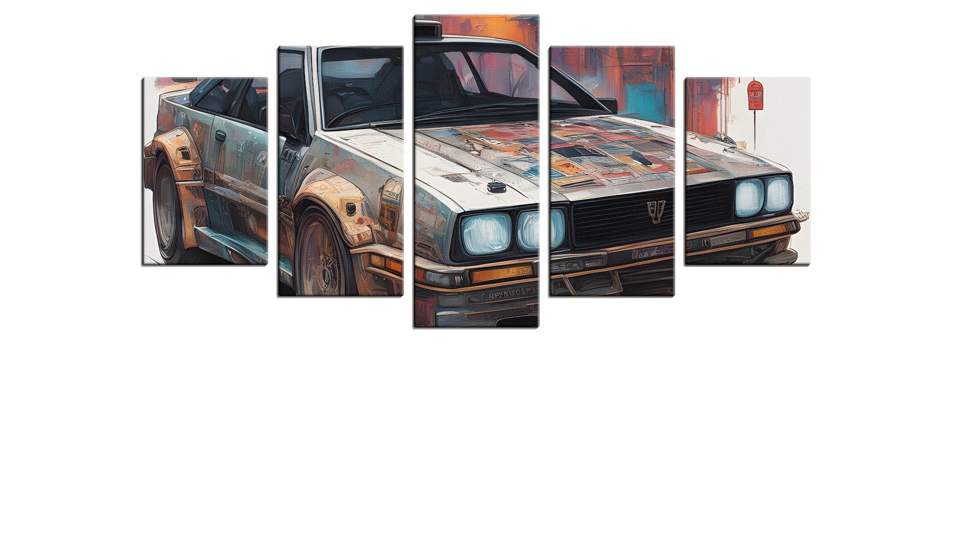 Heavily Advert Covered Rally Car