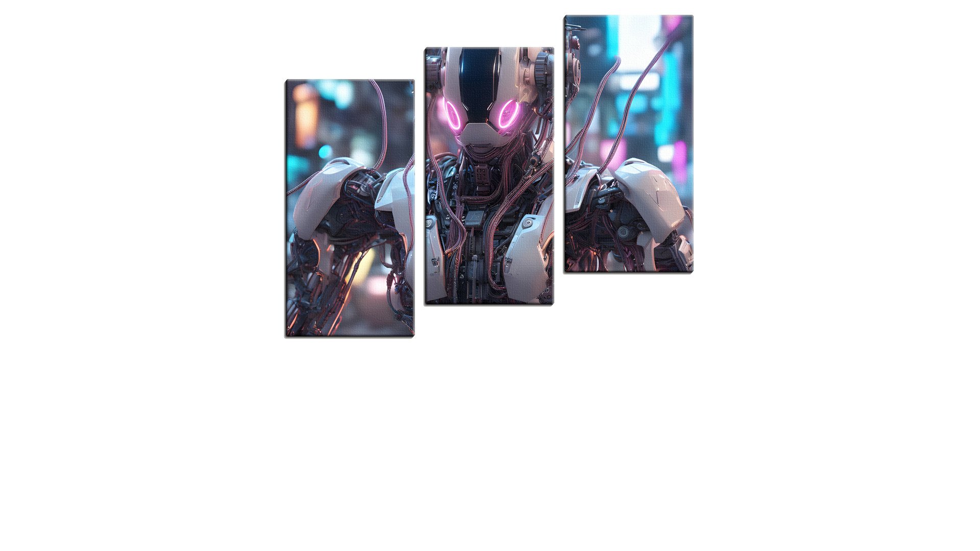 Futuristic Pink Neon Robot