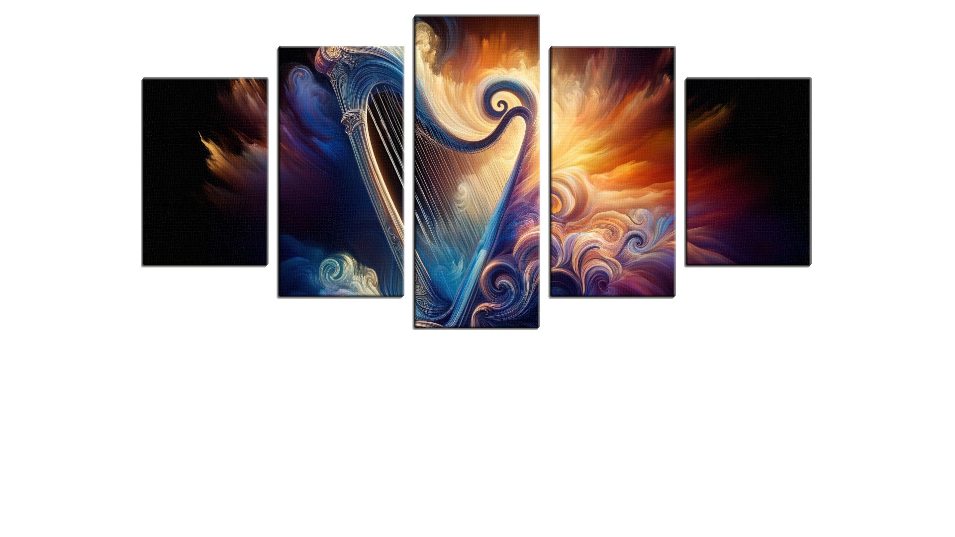 Vibrantly Coloured Harp