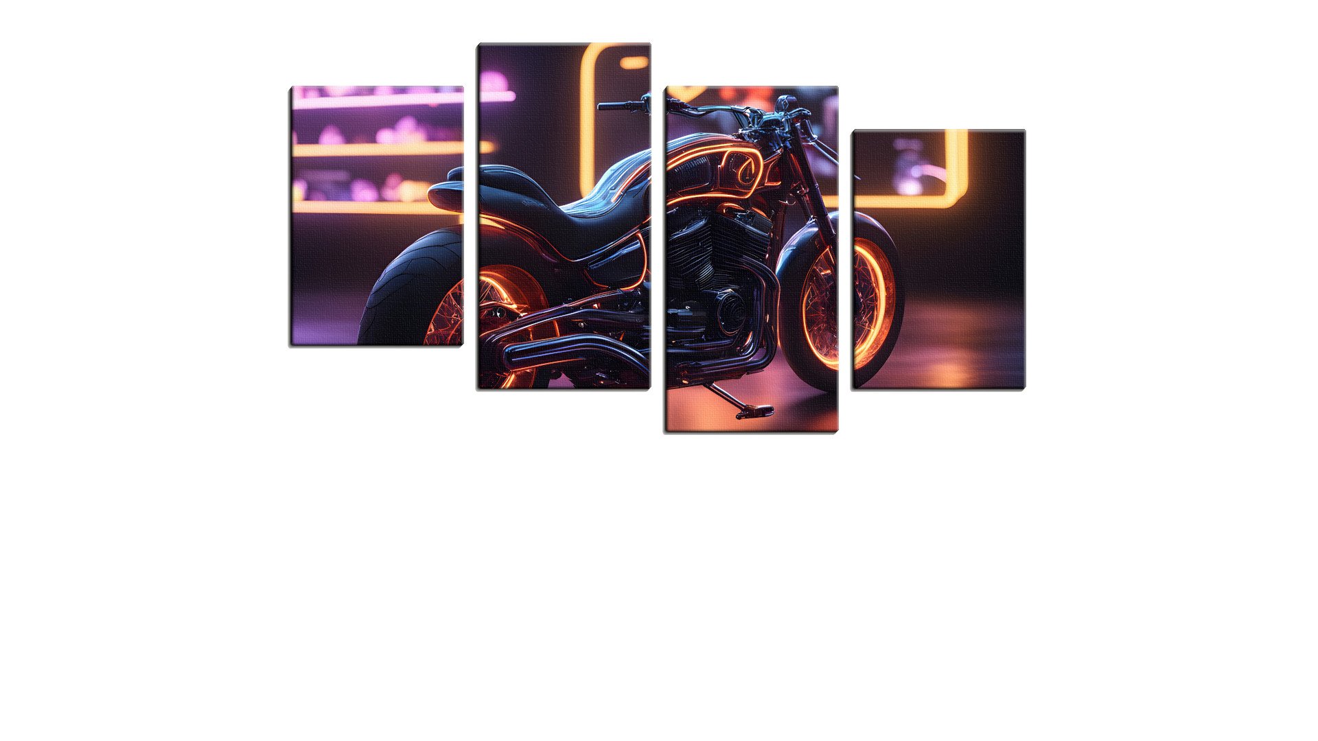 Neon Black and Orange Motorbike