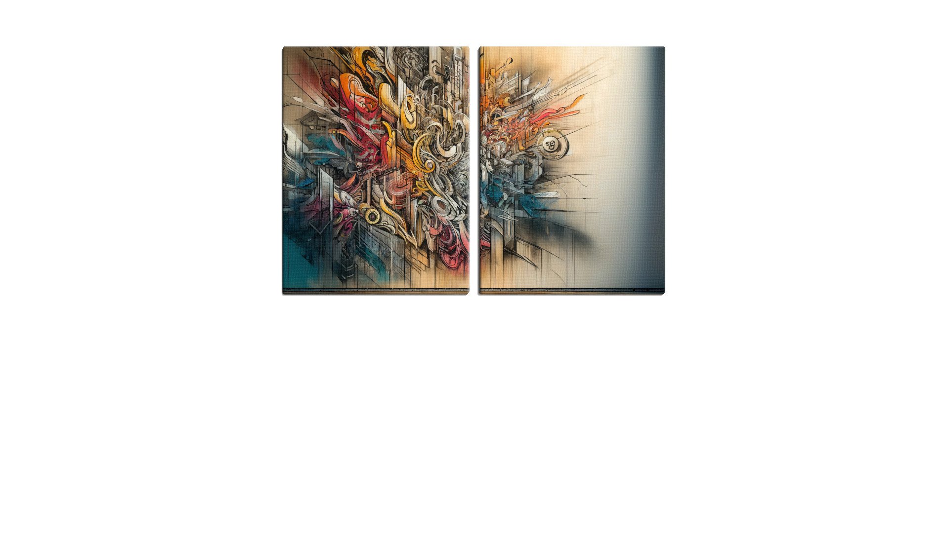 Mixed Mural of Colourful Grafitti