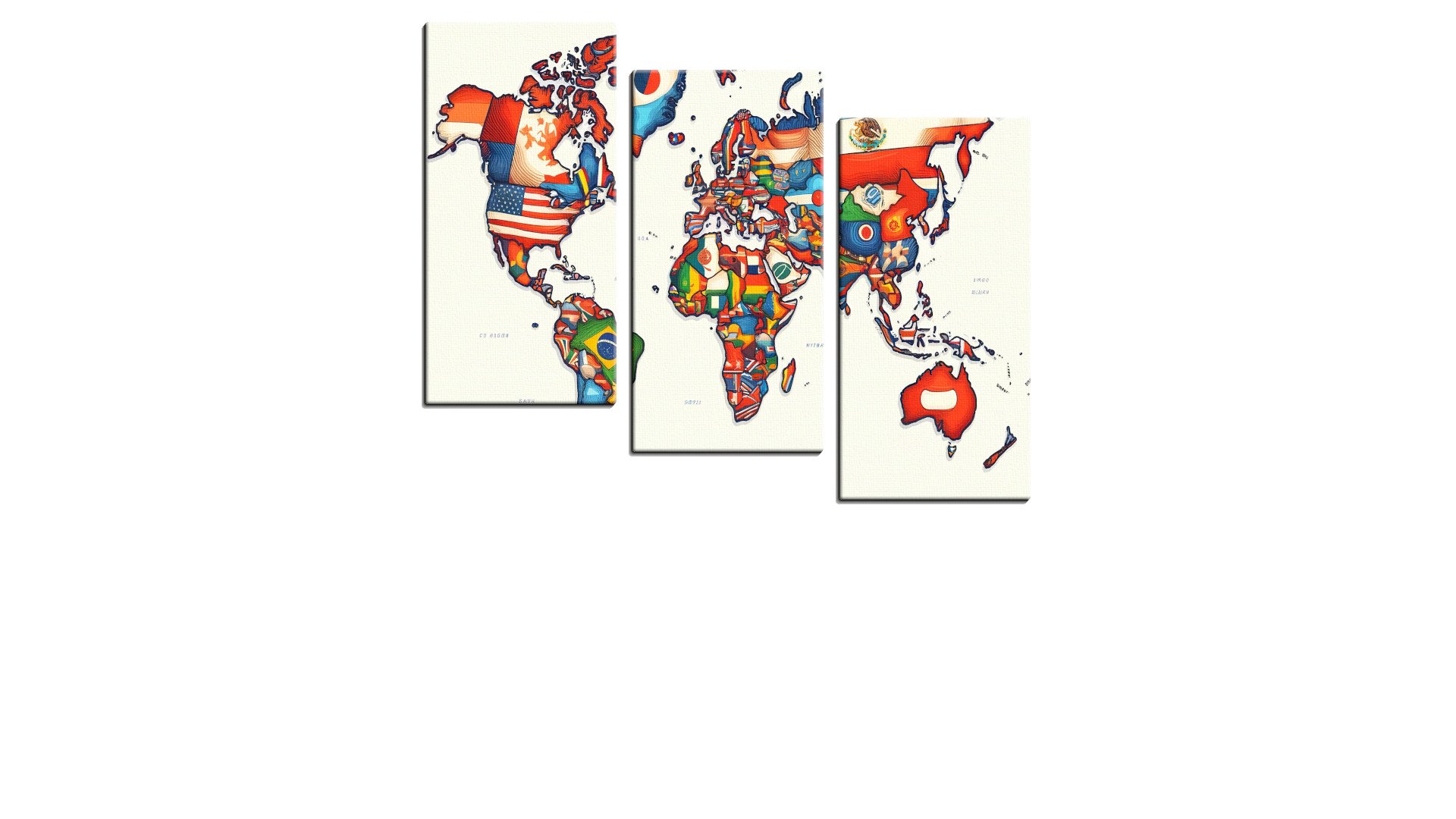 Colourful Depiction of the World Map