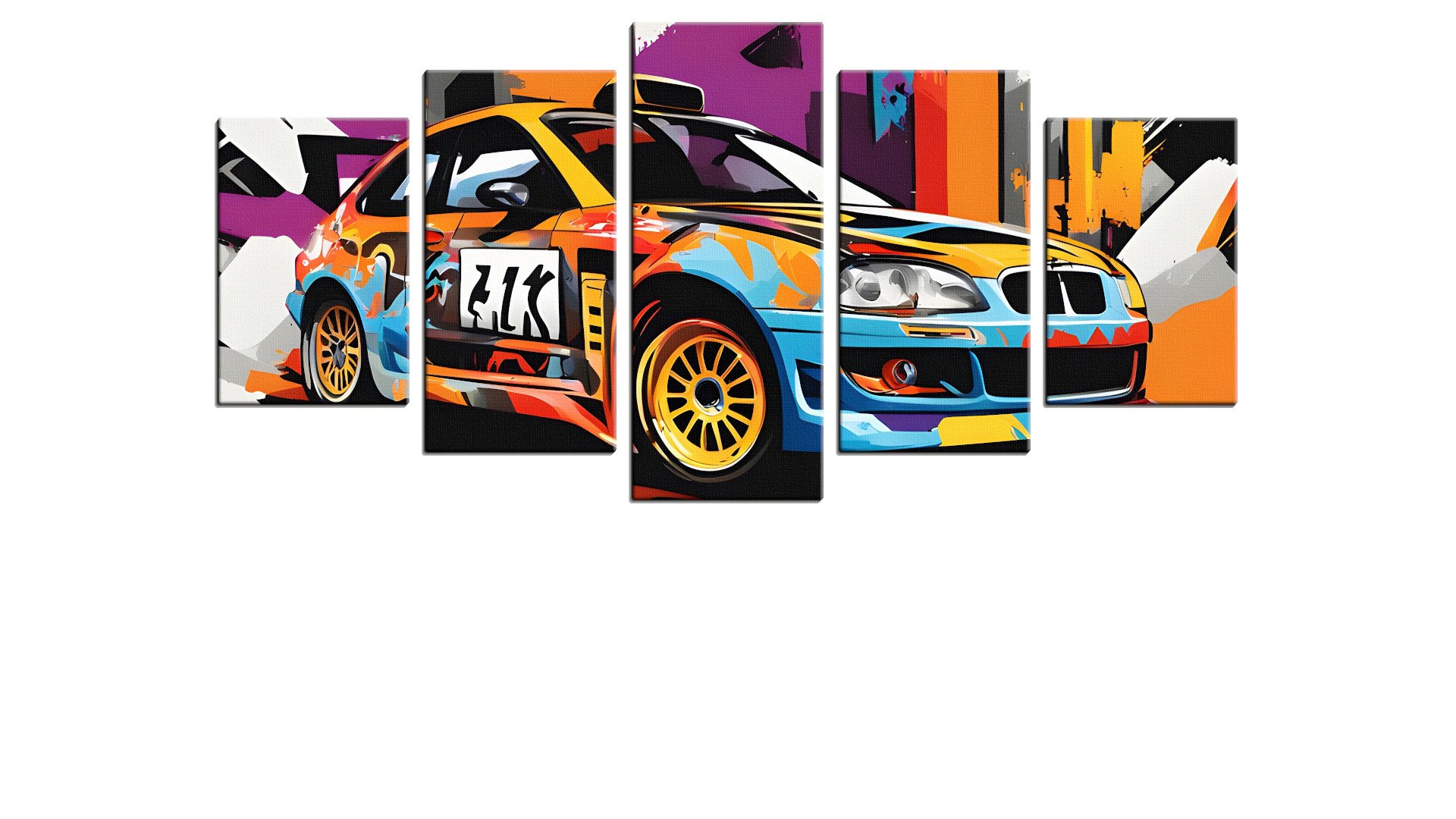 Bright-Coloured Rally Car