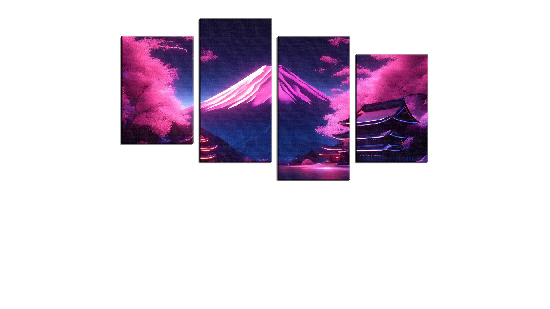 Neon Mount Fuji at Dusk