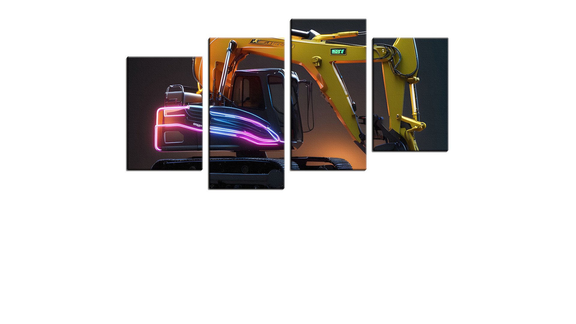 Neon Hydraulic Excavator