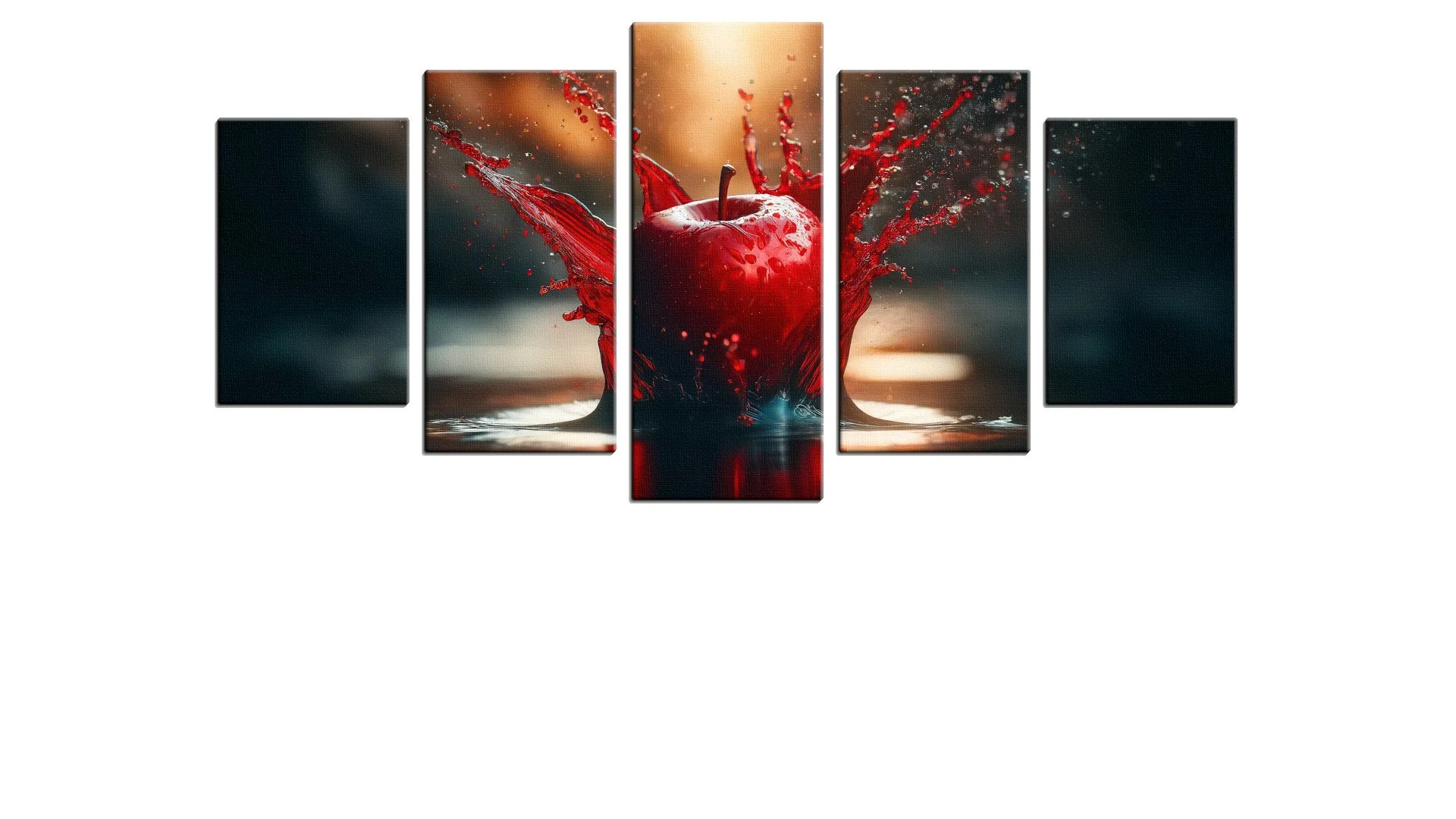 Red Apple Splashing Down in Crimson