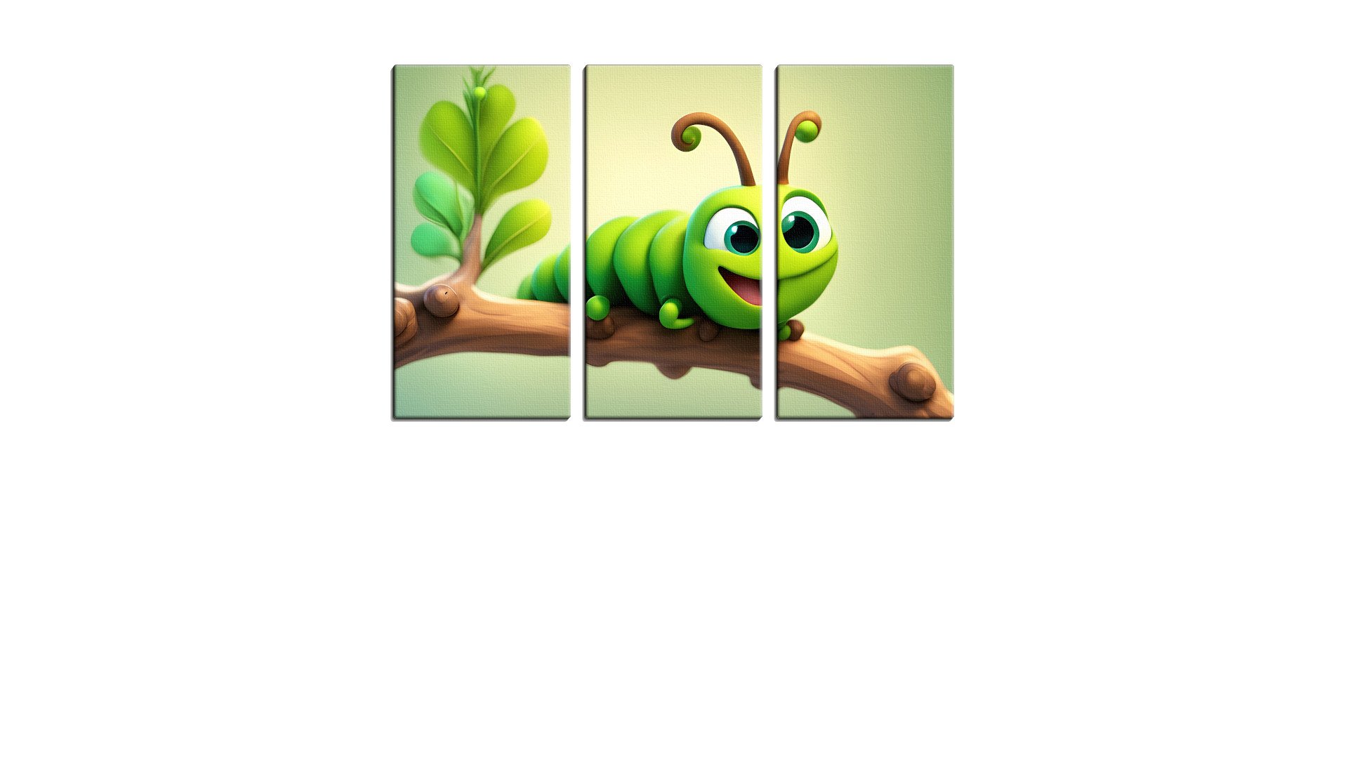 Happy Smiling Green Caterpillar