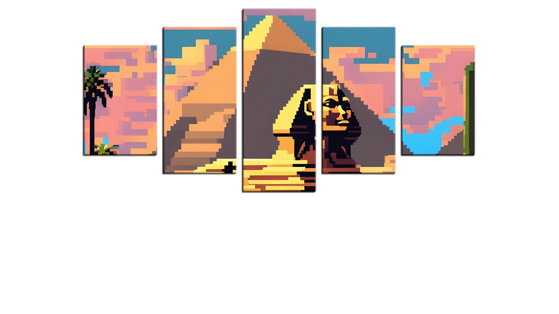 Pixelated Sphinx by the Pyramids