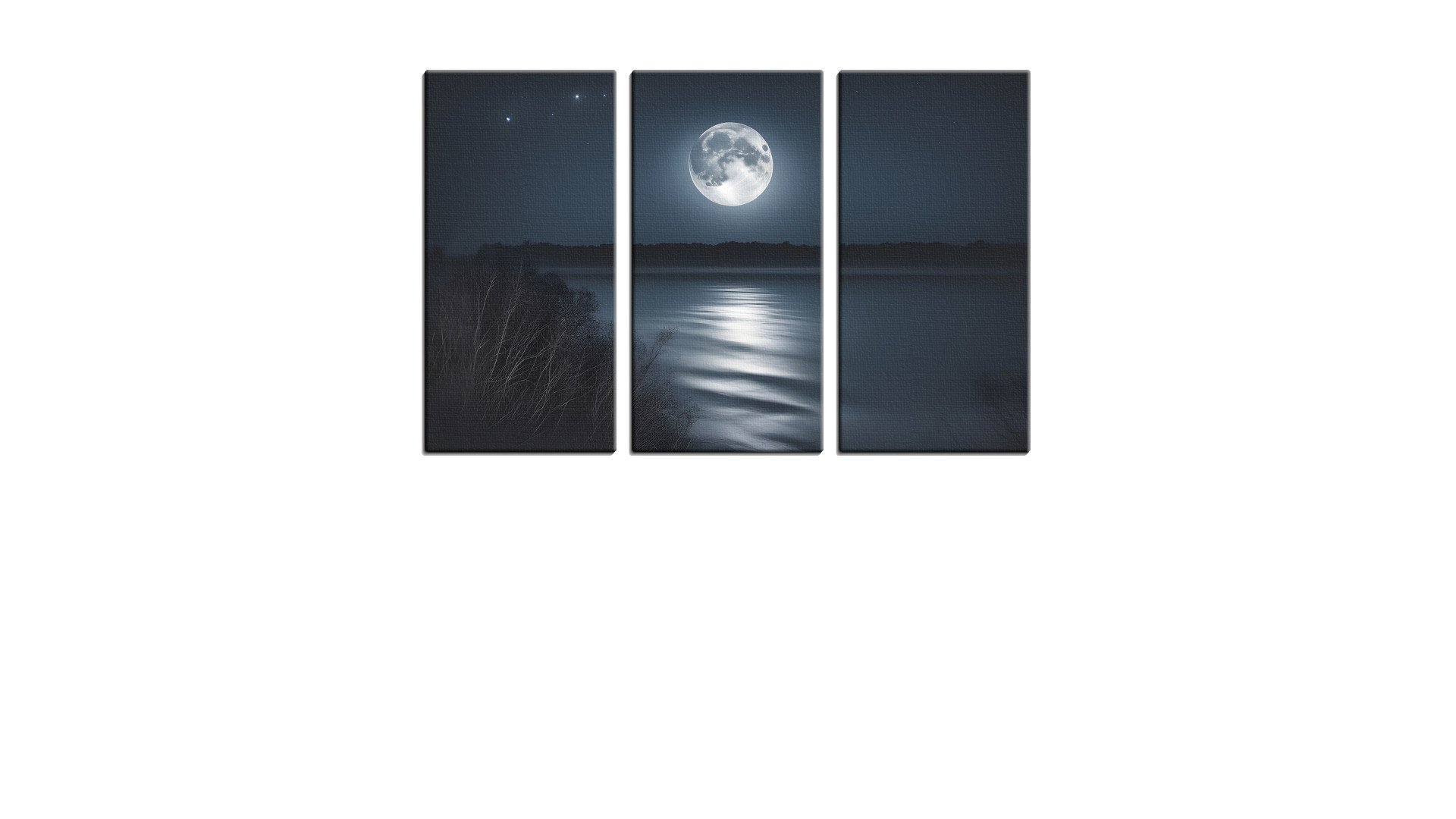 Silent Moon Descending over a Calm Lake