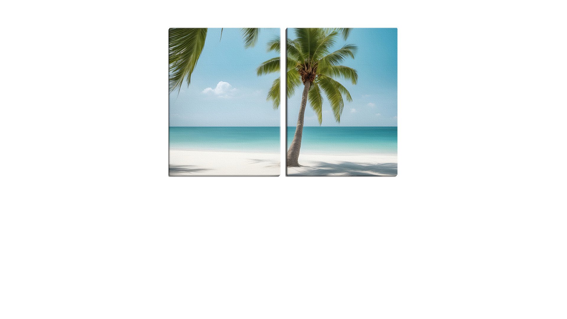 Lone Palm Tree on a White Sandy Beach