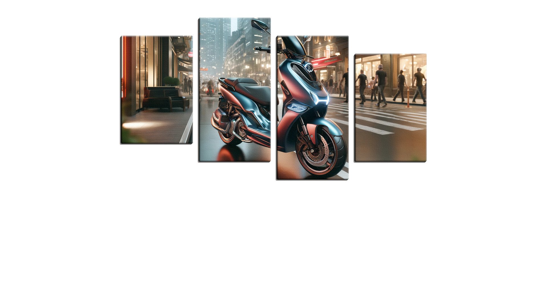 Lone Scooter on a Fictional Street