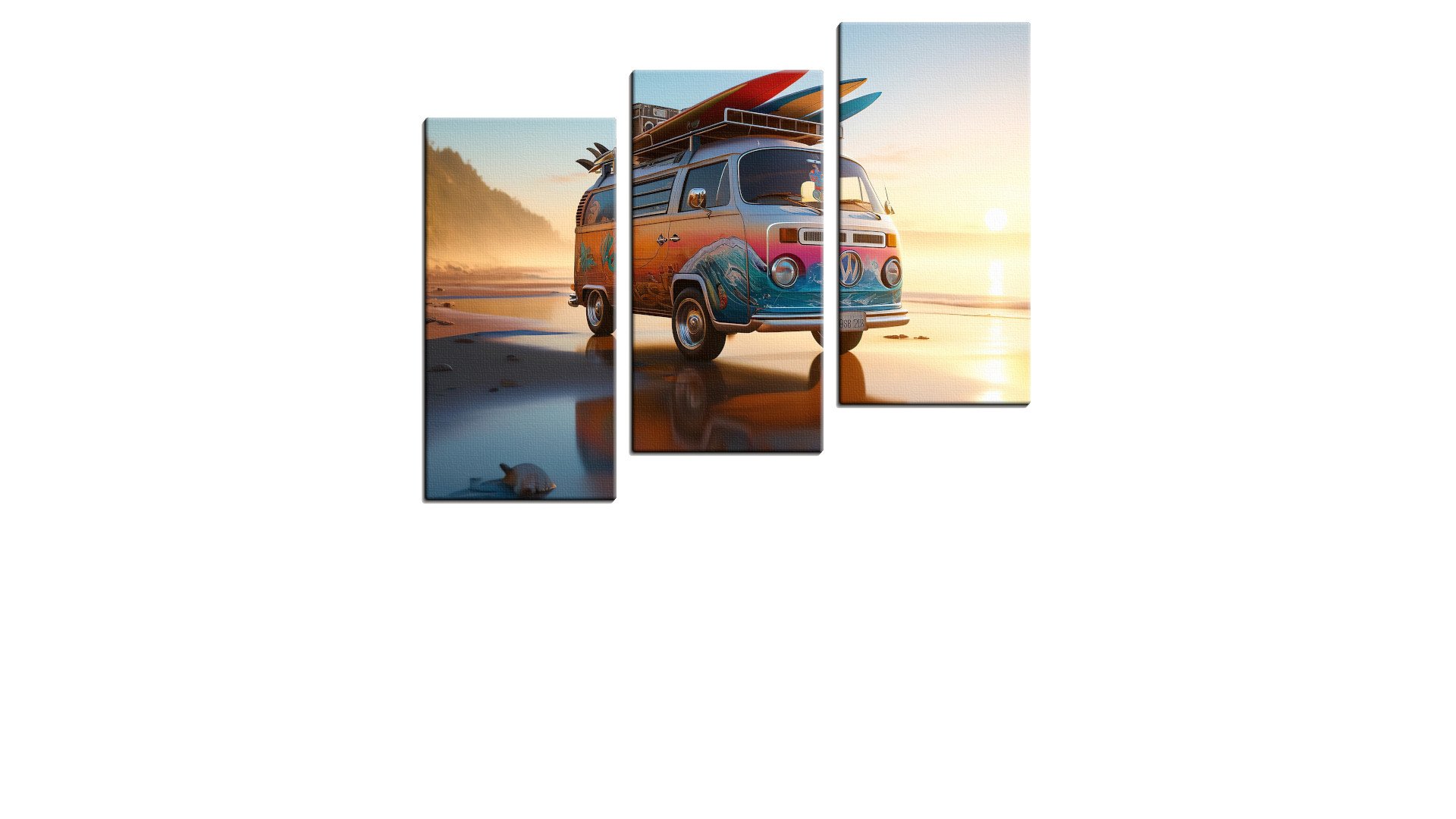 Surfer Camping Van on the Beach