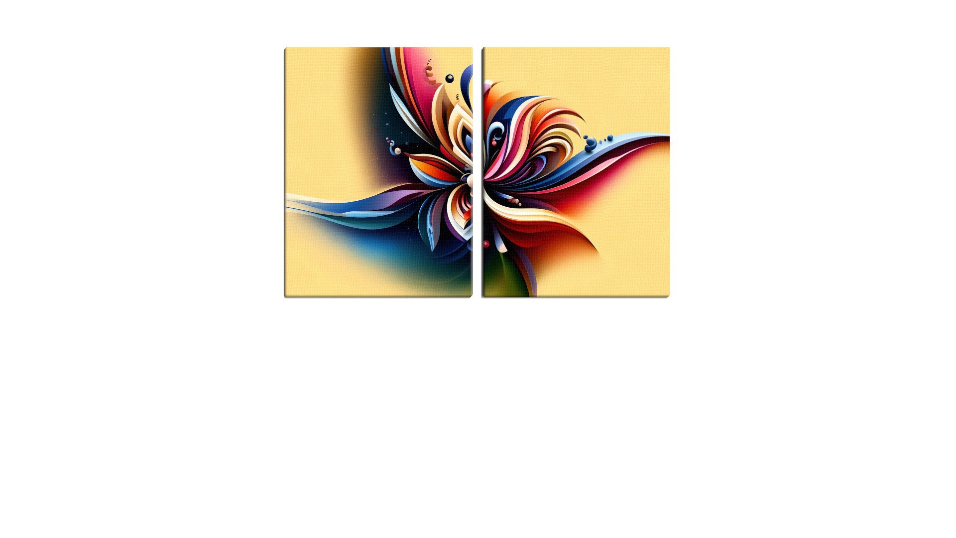 Multi Coloured Abstract Flower Swirl