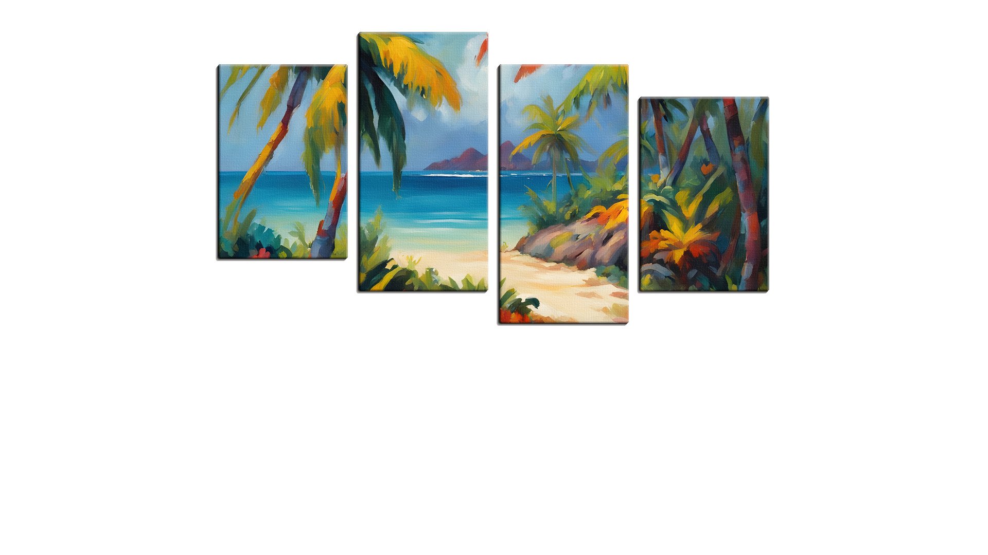 View through the Palm Trees in Paint