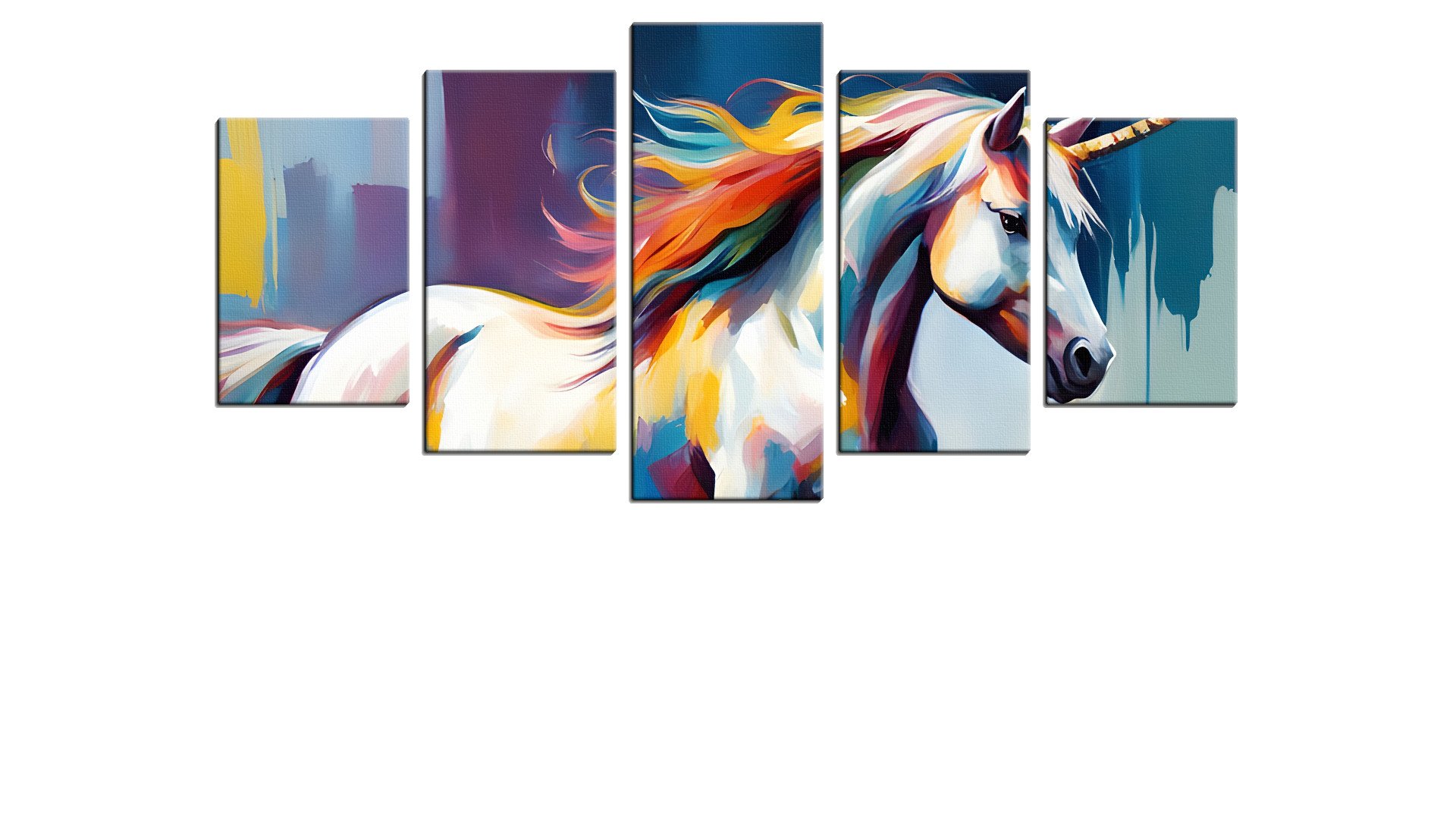 White Unicorn with Colour
