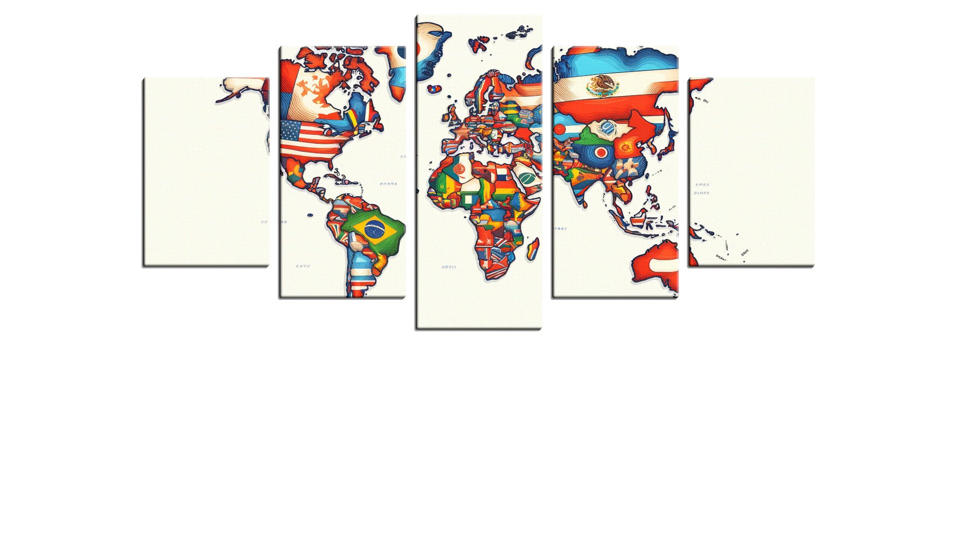 Colourful Depiction of the World Map
