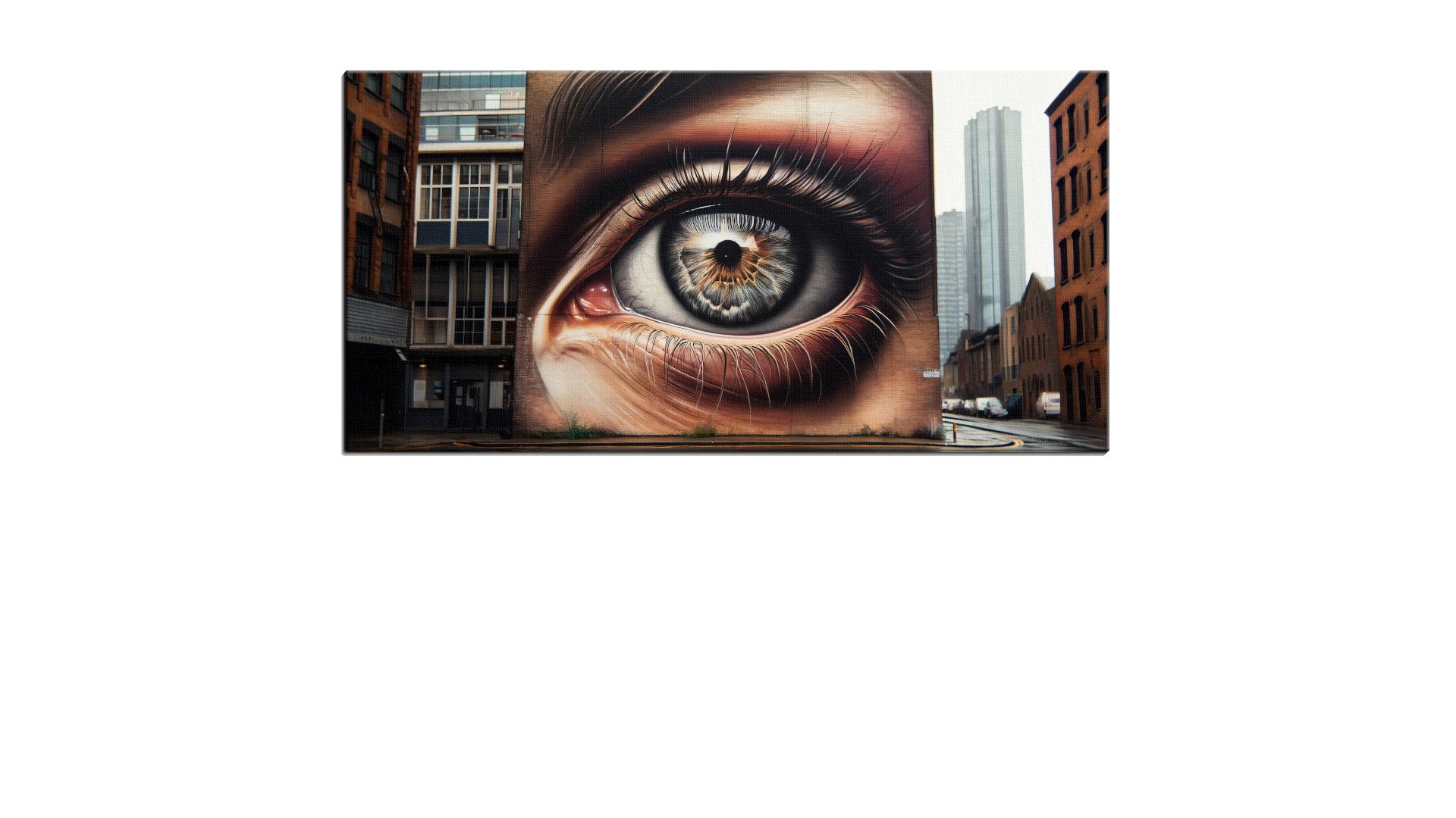 Building Mural of a Grey and Brown Eye