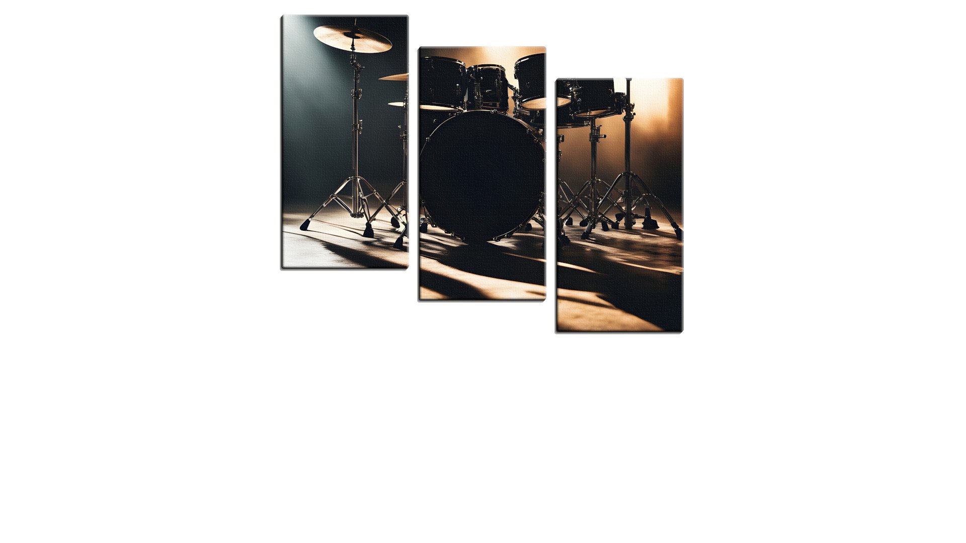 Drum Set ready on Stage under Spotlight