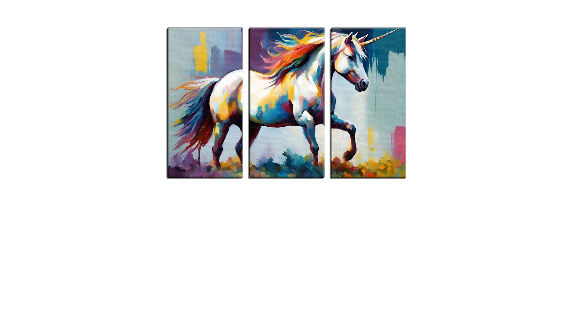 White Unicorn with Colour