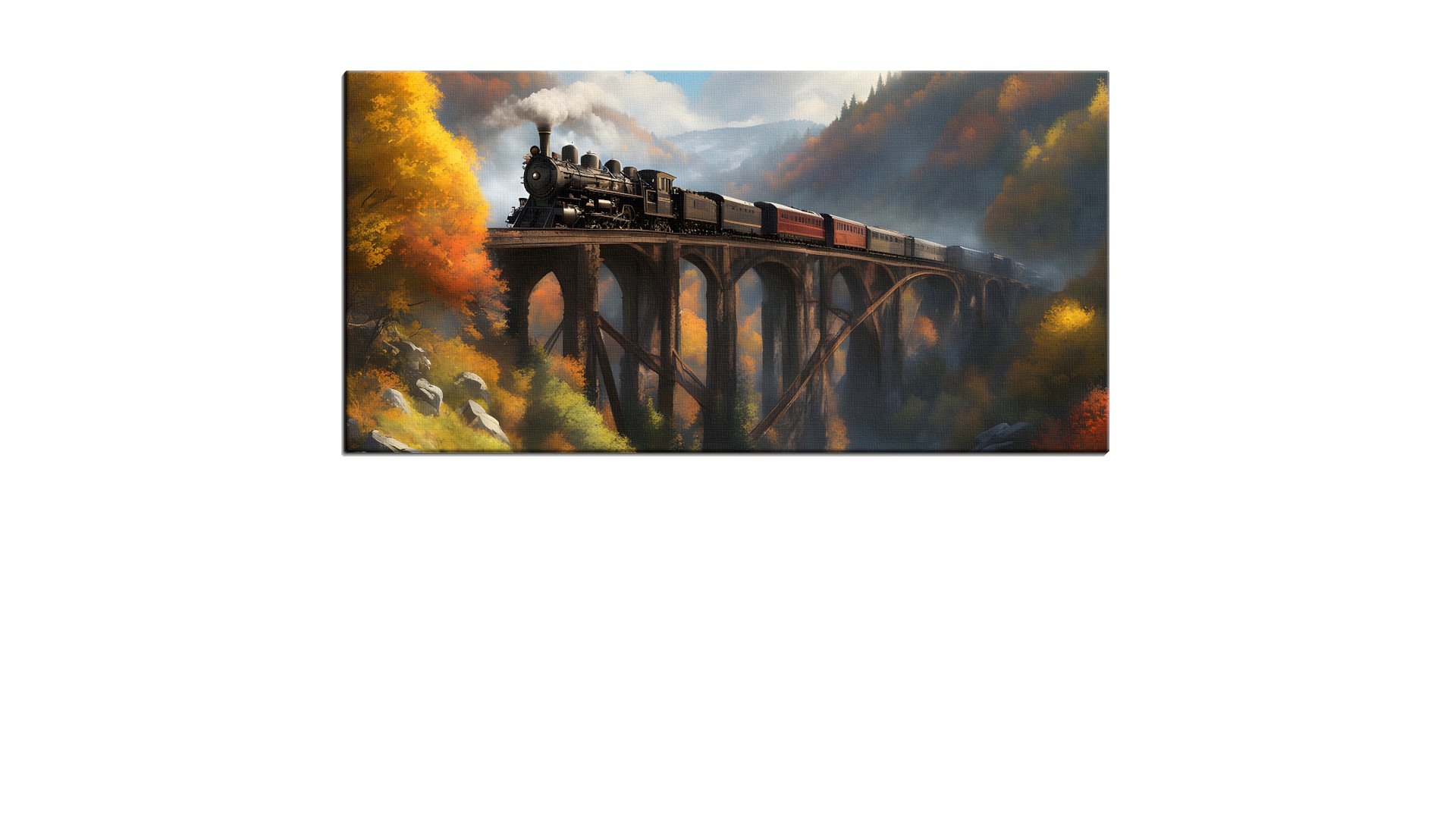Steam Locomotive on a Steel Bridge