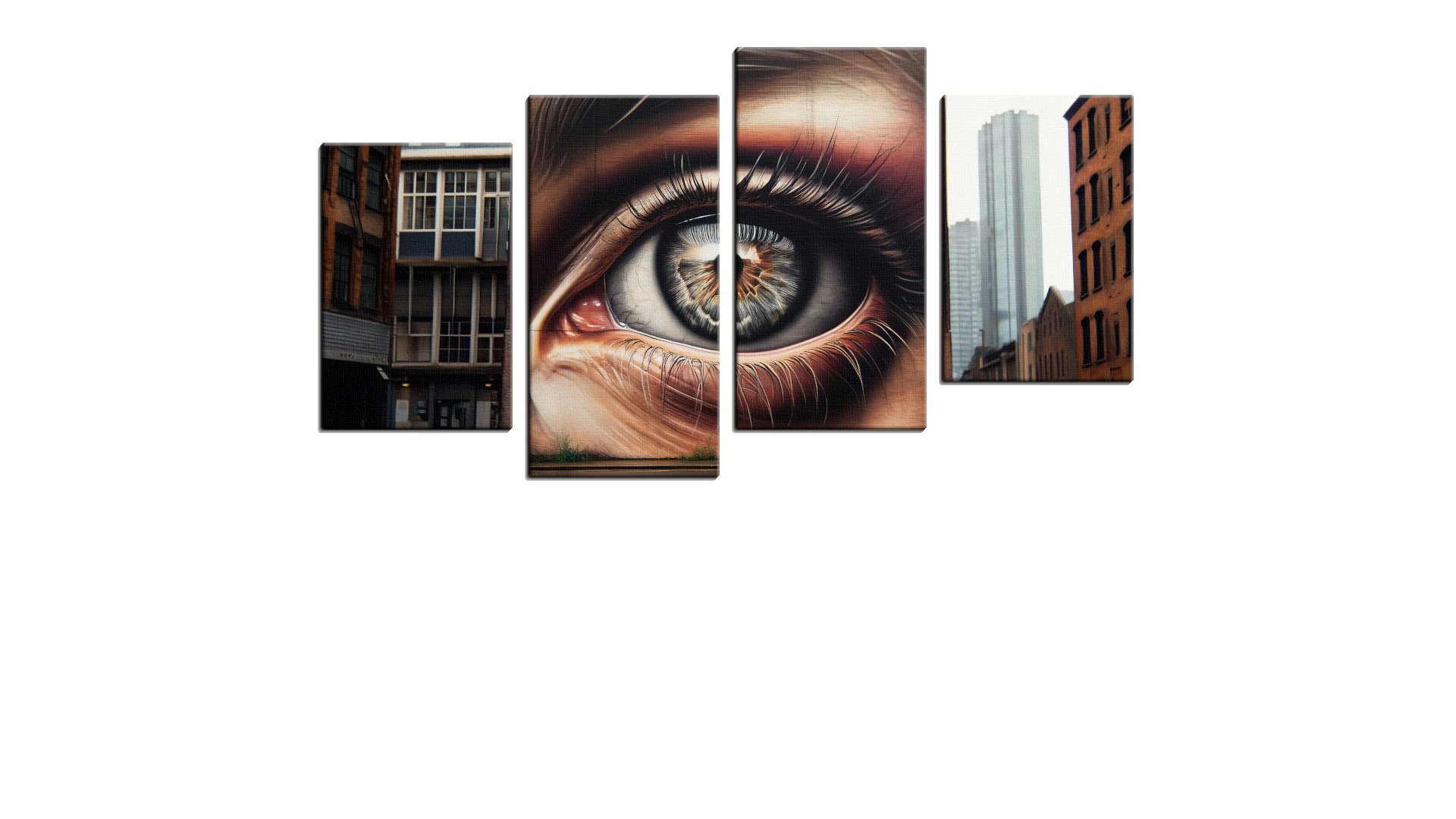 Building Mural of a Grey and Brown Eye