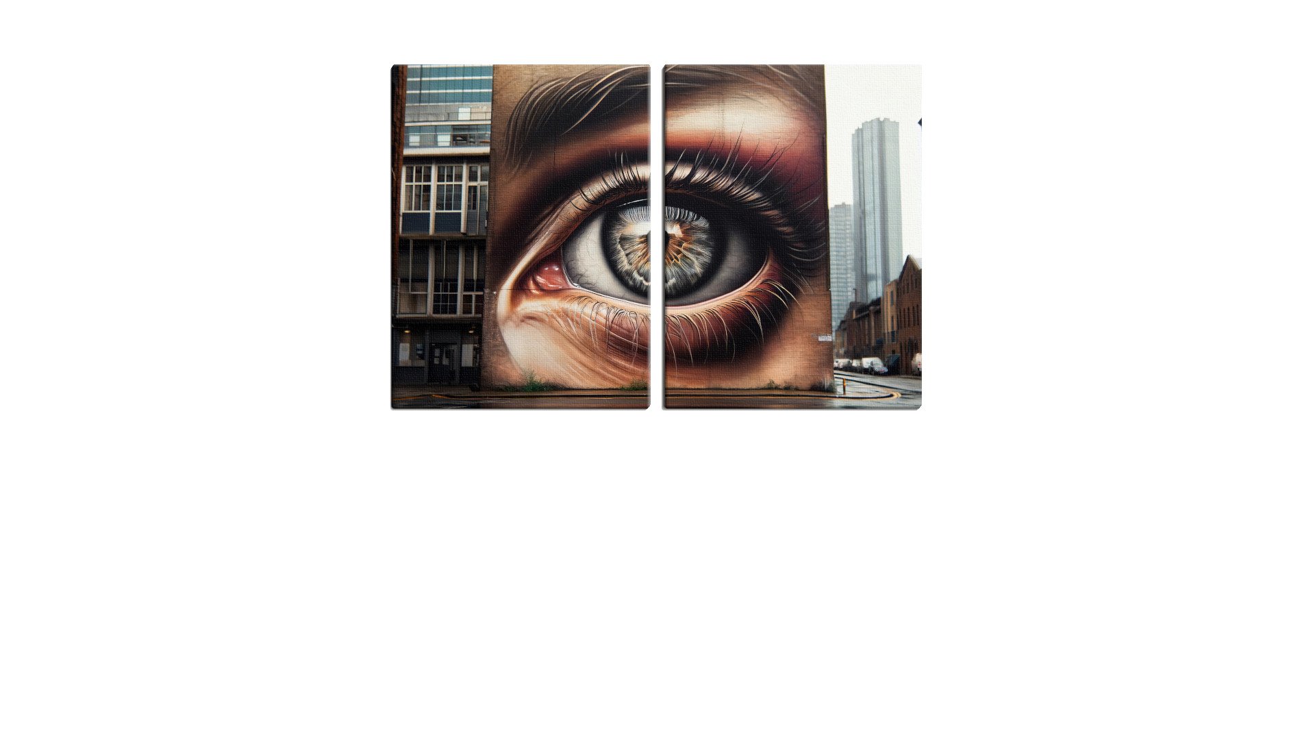 Building Mural of a Grey and Brown Eye