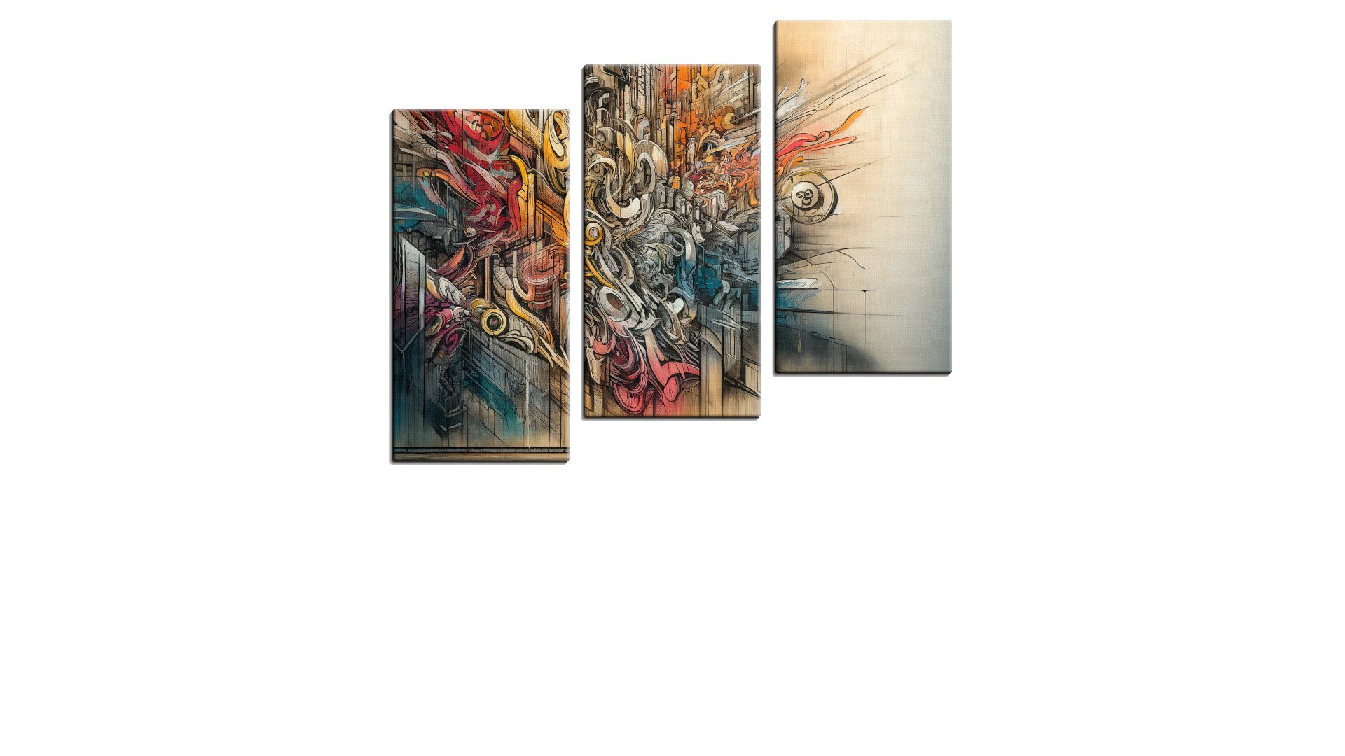 Mixed Mural of Colourful Grafitti