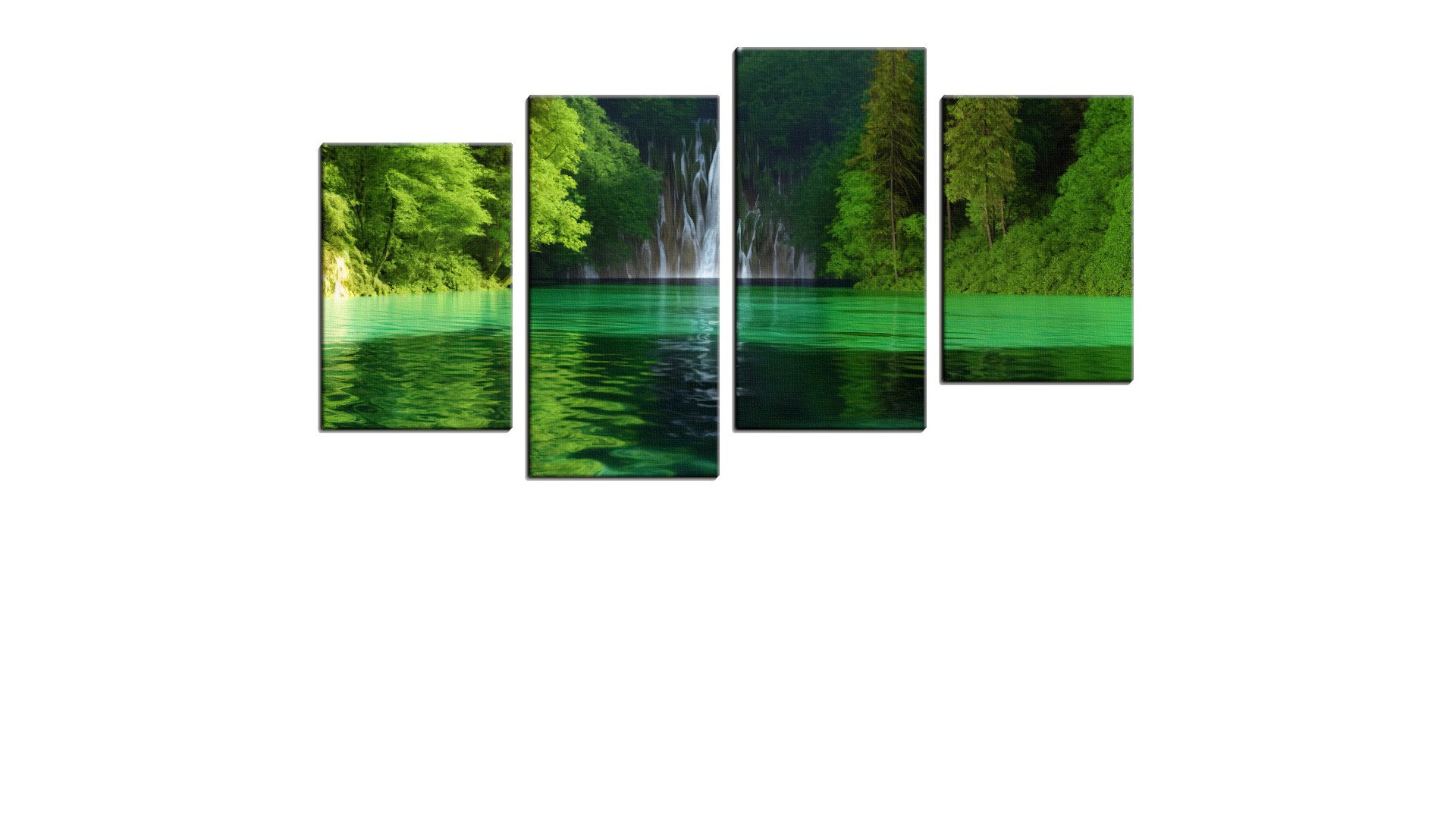 Beautiful Waterfall over a Green River