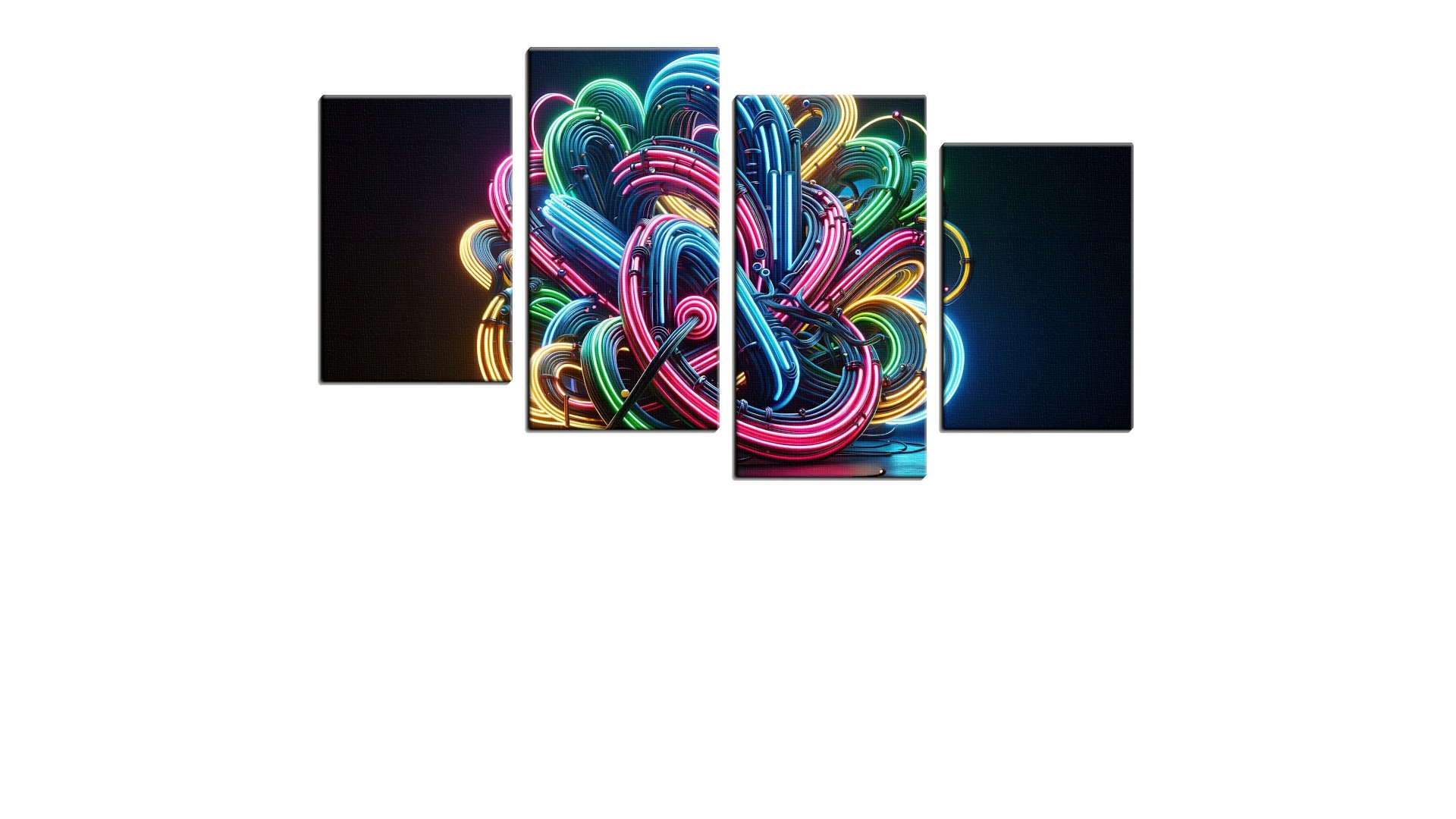 Tangled Colourful Neon Wires