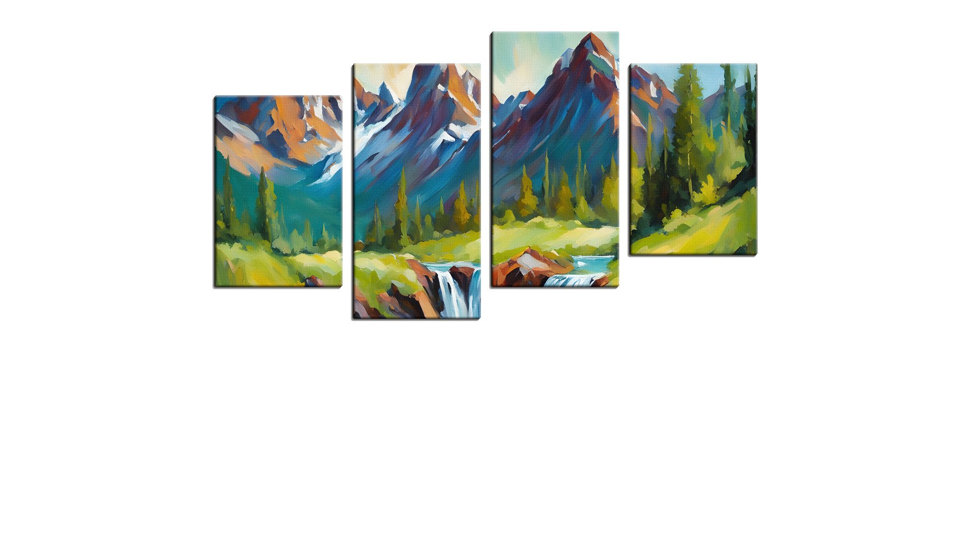 Painted Waterfall in the Mountains