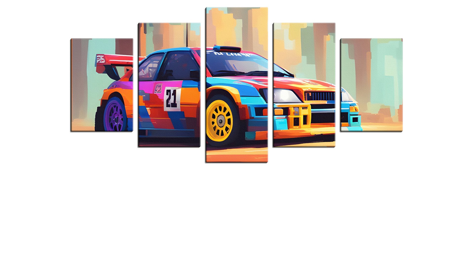 Colourful Pixel Rally Car