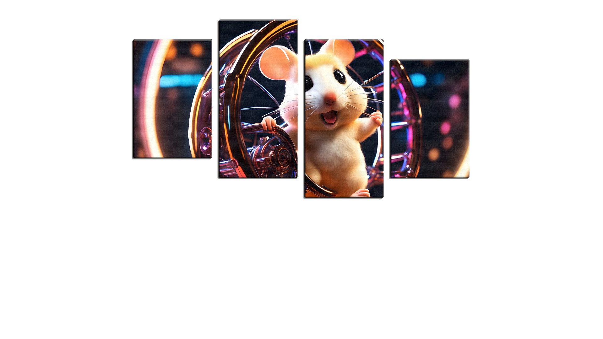 An Ecstatic Mouse and their Wheel