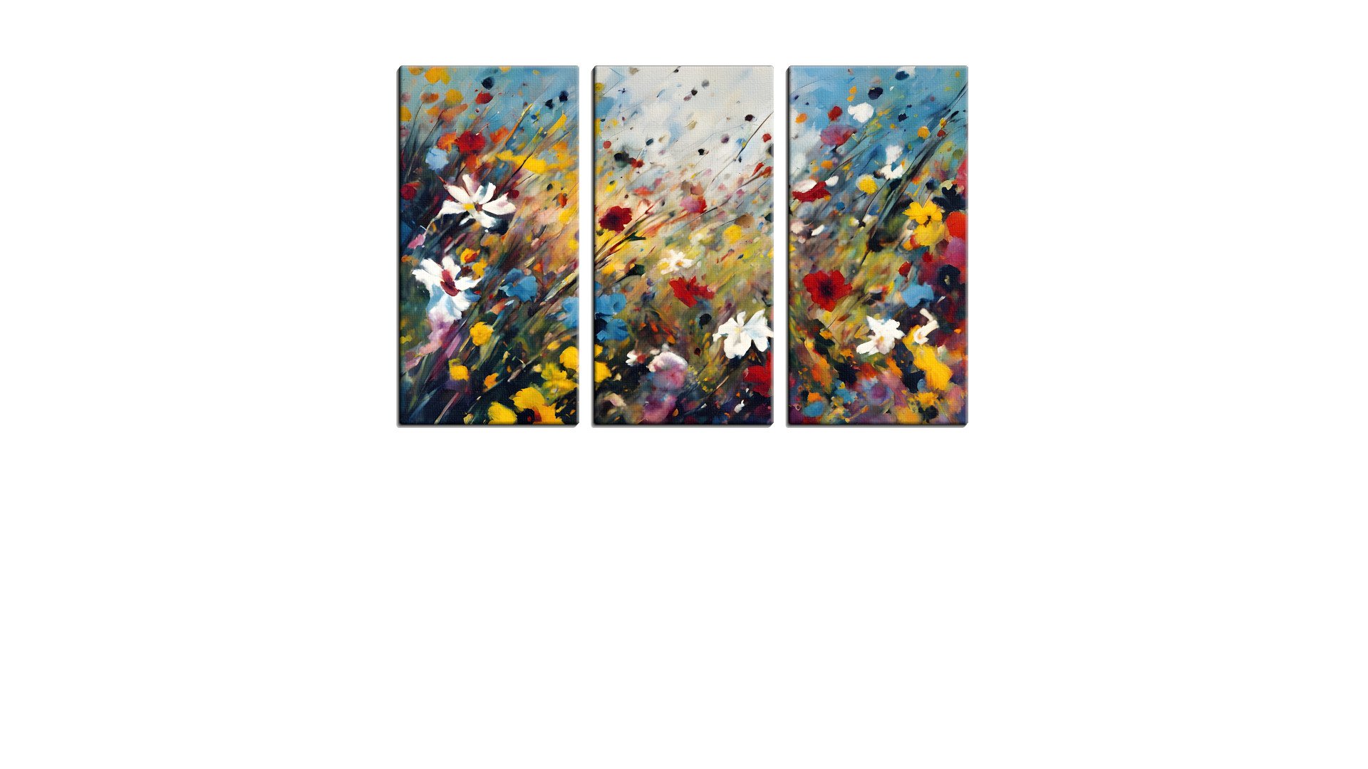 Frantic Painting of Flowers in the Wind