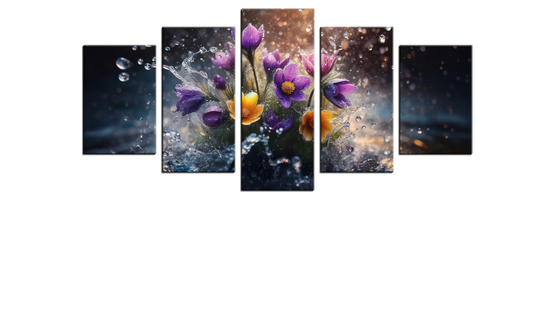 Group of Yellow and Lavender Flowers