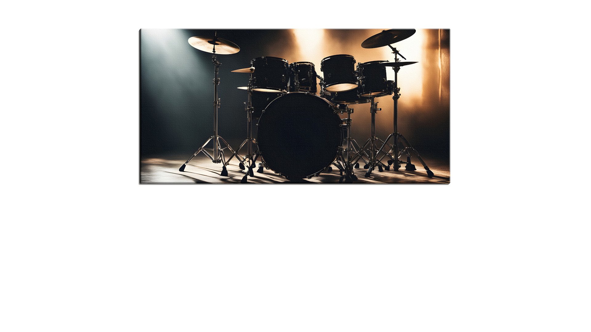 Drum Set ready on Stage under Spotlight