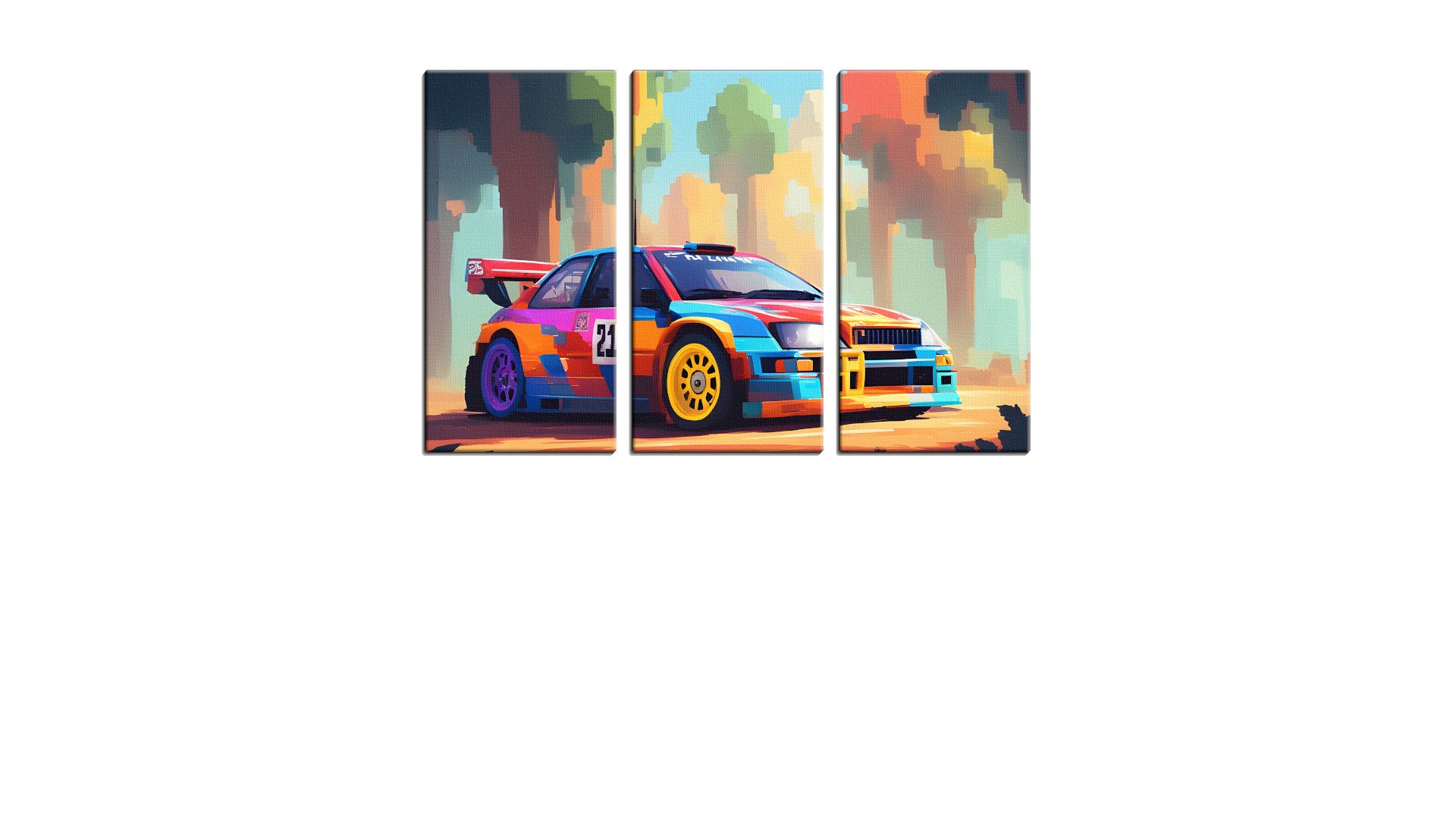 Colourful Pixel Rally Car