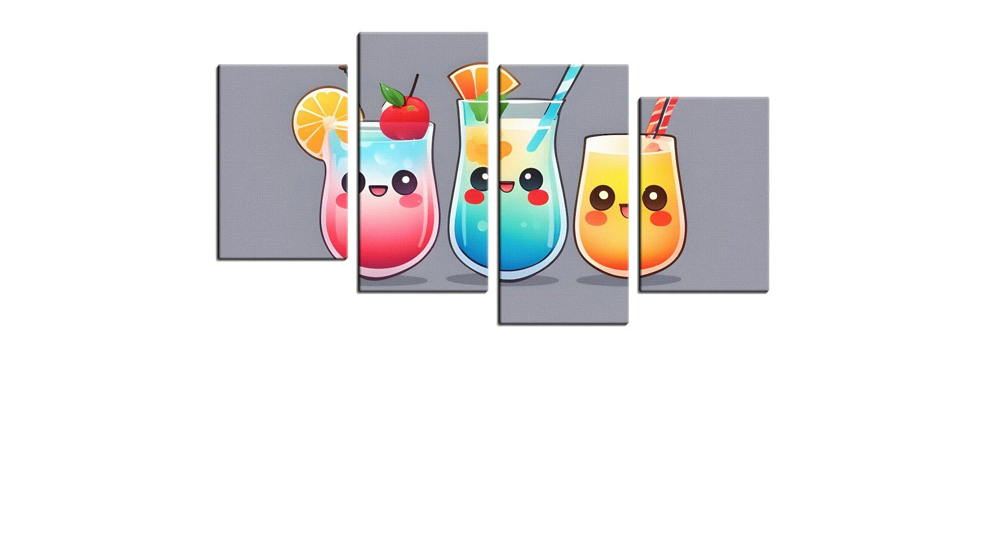 Trio of Pastel Coloured Cocktails